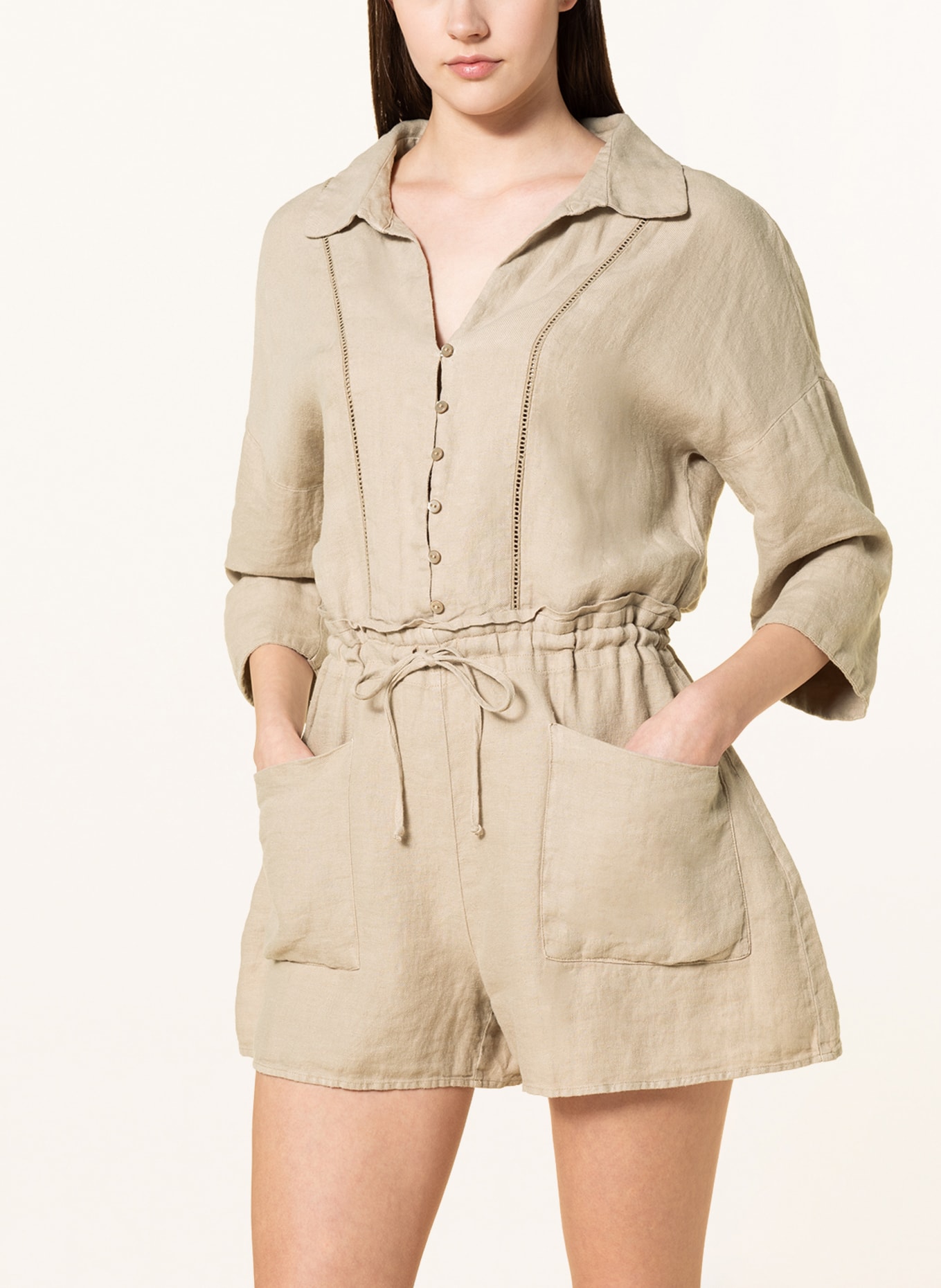 MRS & HUGS Linen jumpsuit, Color: TAUPE (Image 4)