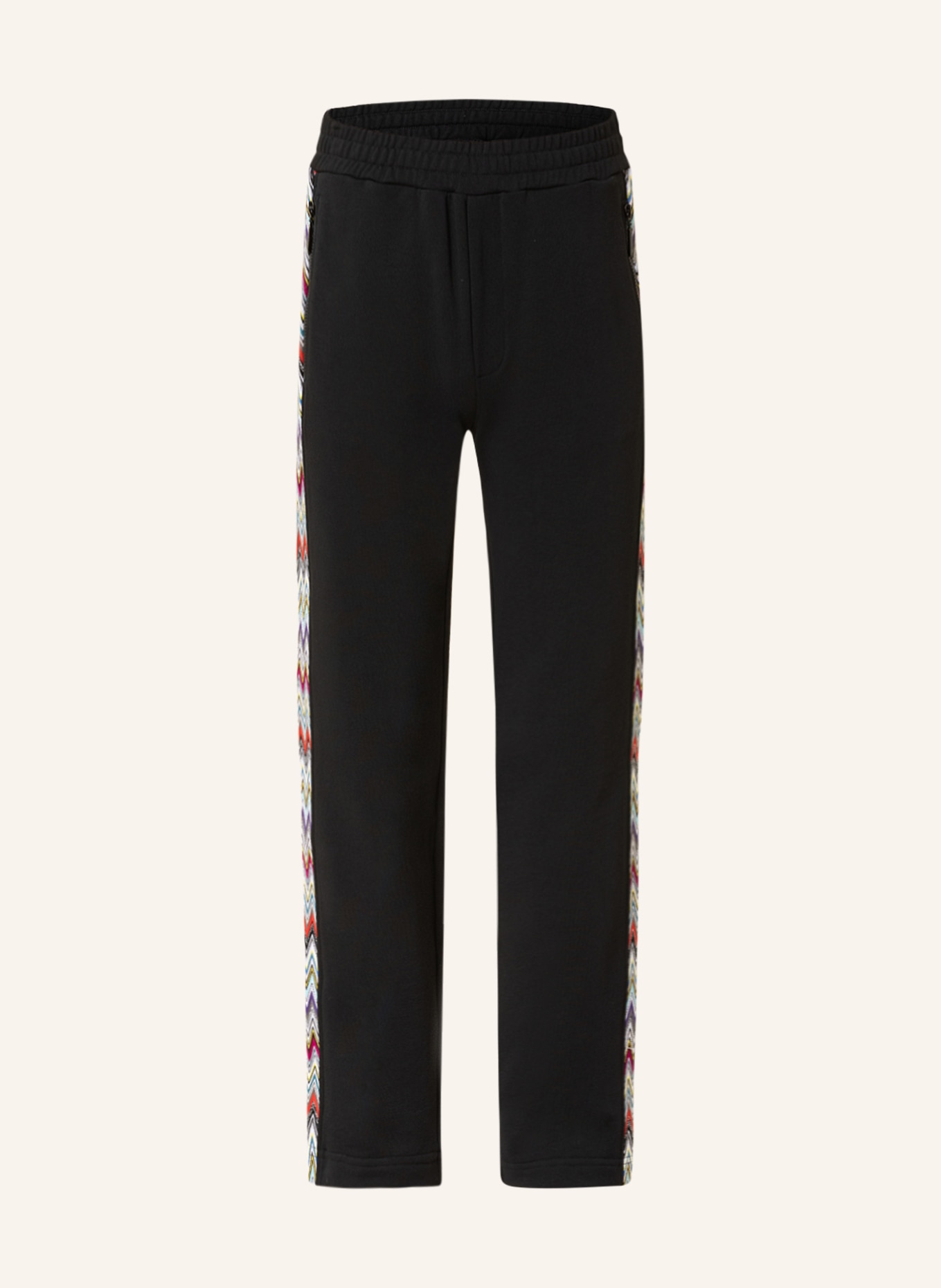 MISSONI Sweatpants with tuxedo stripe, Color: BLACK/ WHITE/ RED (Image 1)