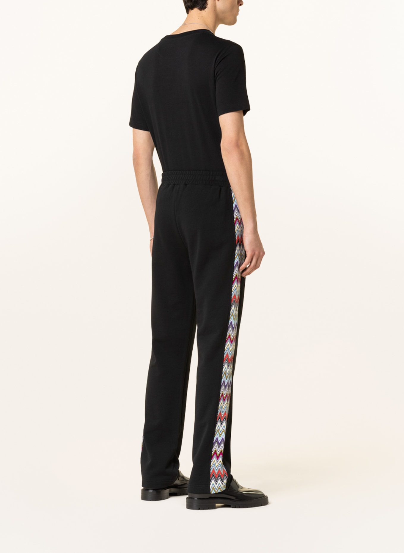 MISSONI Sweatpants with tuxedo stripe, Color: BLACK/ WHITE/ RED (Image 3)