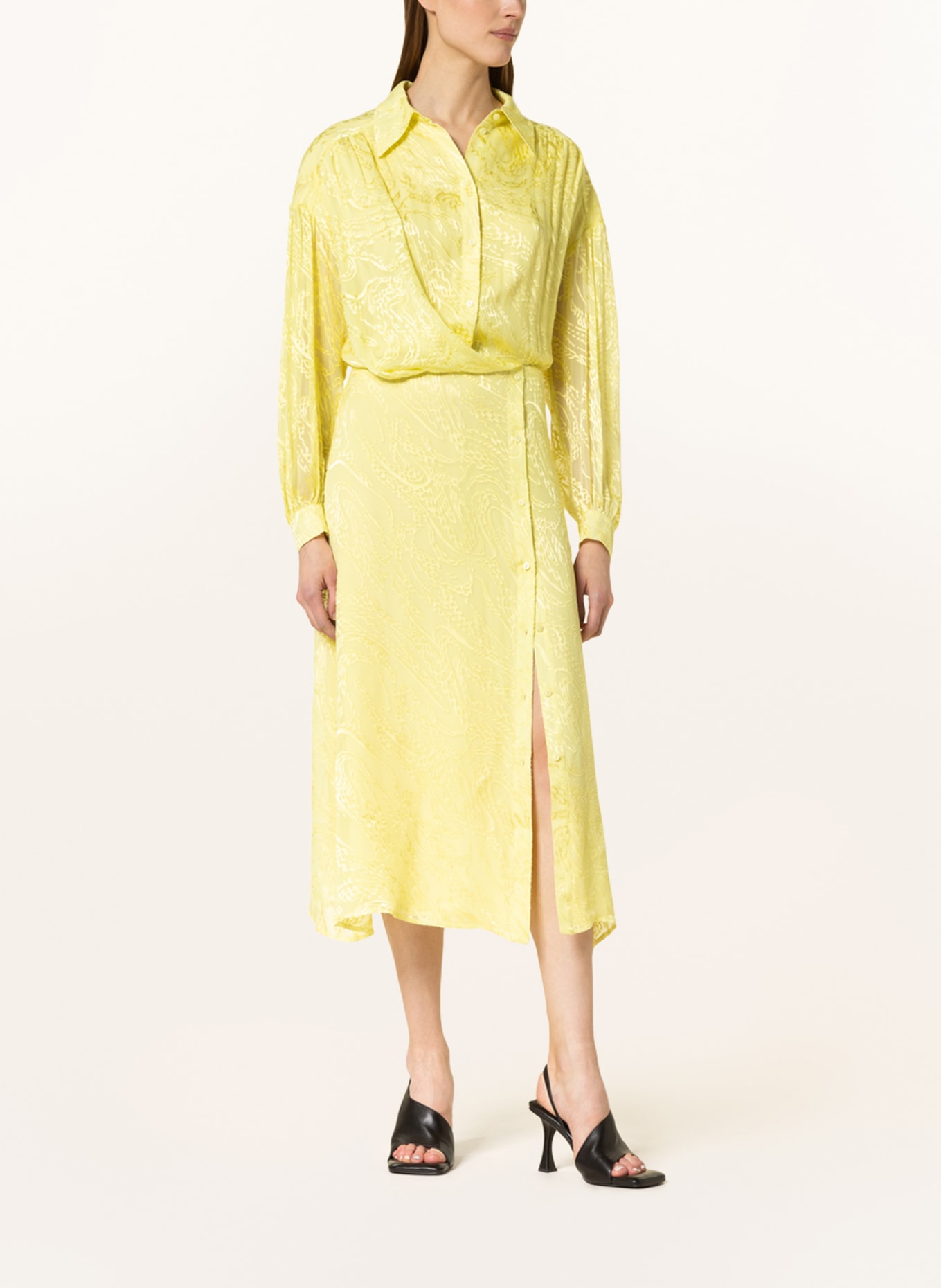 Lala Berlin Shirt dress DIJAN with silk, Color: YELLOW (Image 2)