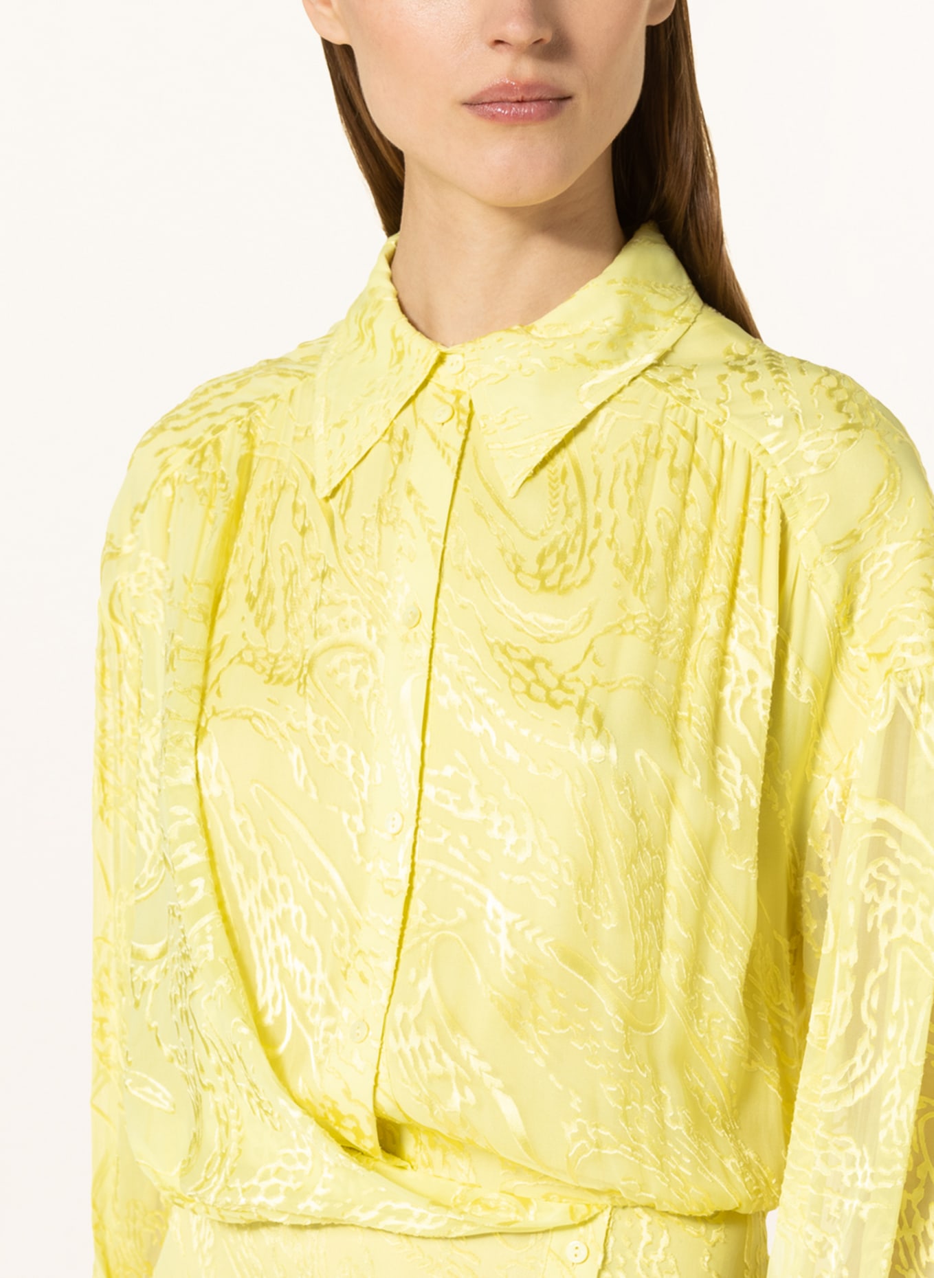 Lala Berlin Košilové šaty DIJAN s hedvábím, Barva: ŽLUTÁ (Obrázek 5)