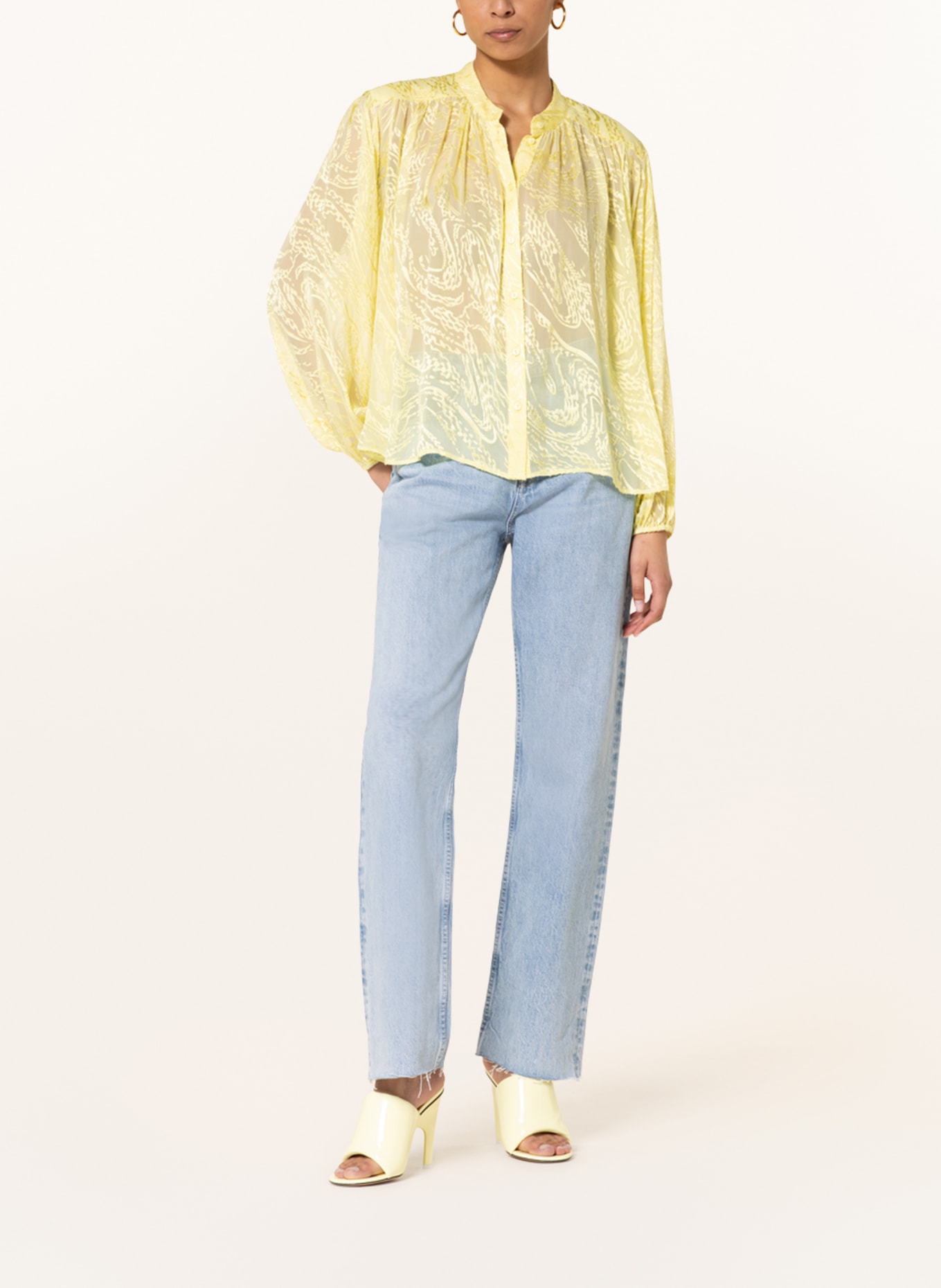 Lala Berlin Blouse BAY with silk, Color: YELLOW (Image 2)