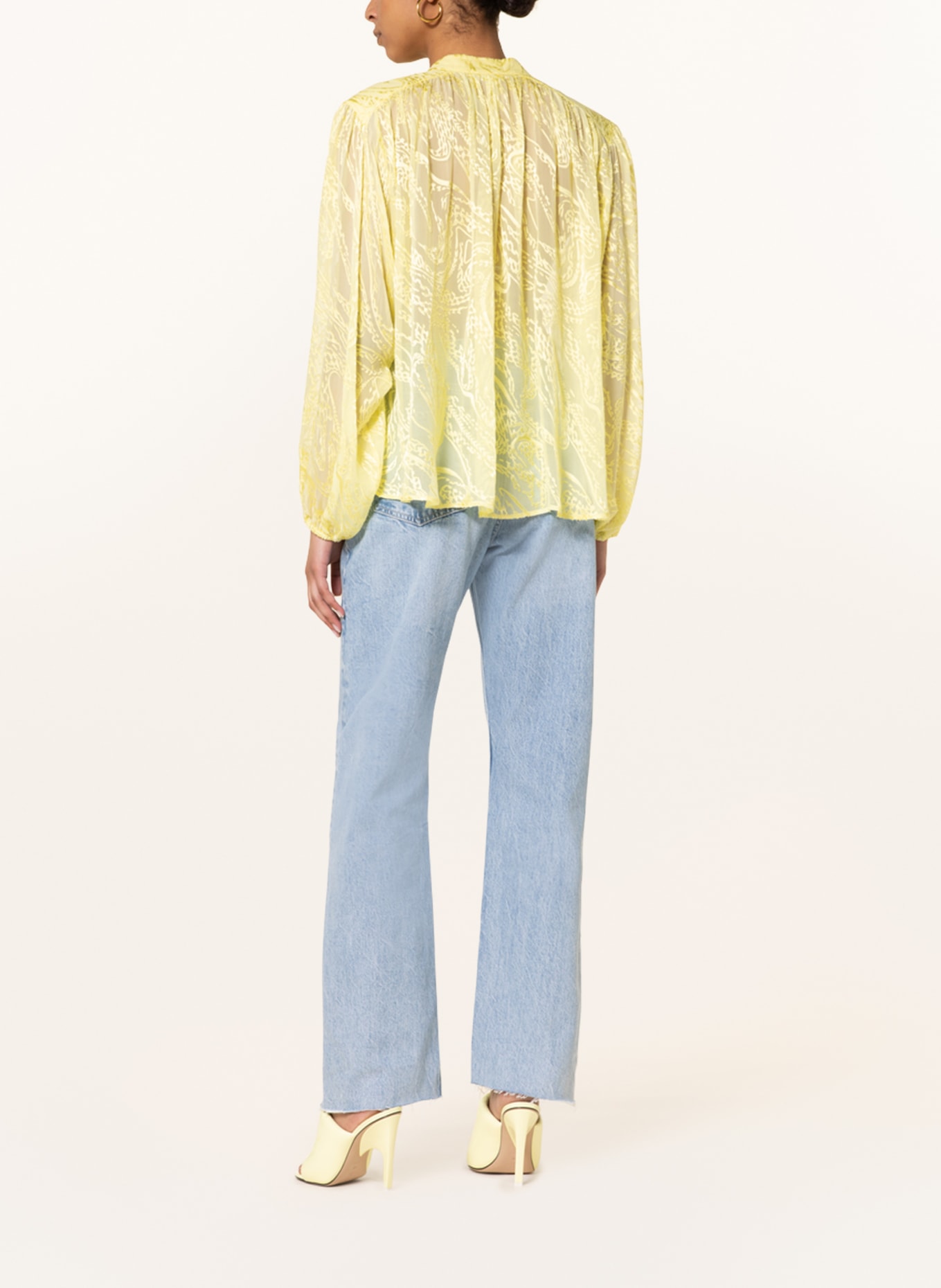 Lala Berlin Blouse BAY with silk, Color: YELLOW (Image 3)