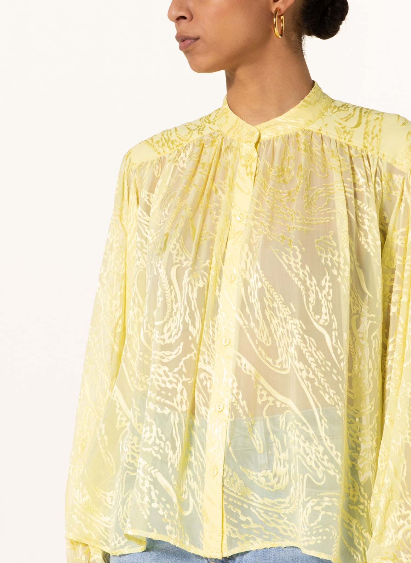 Lala Berlin Blouse BAY with silk, Color: YELLOW (Image 4)