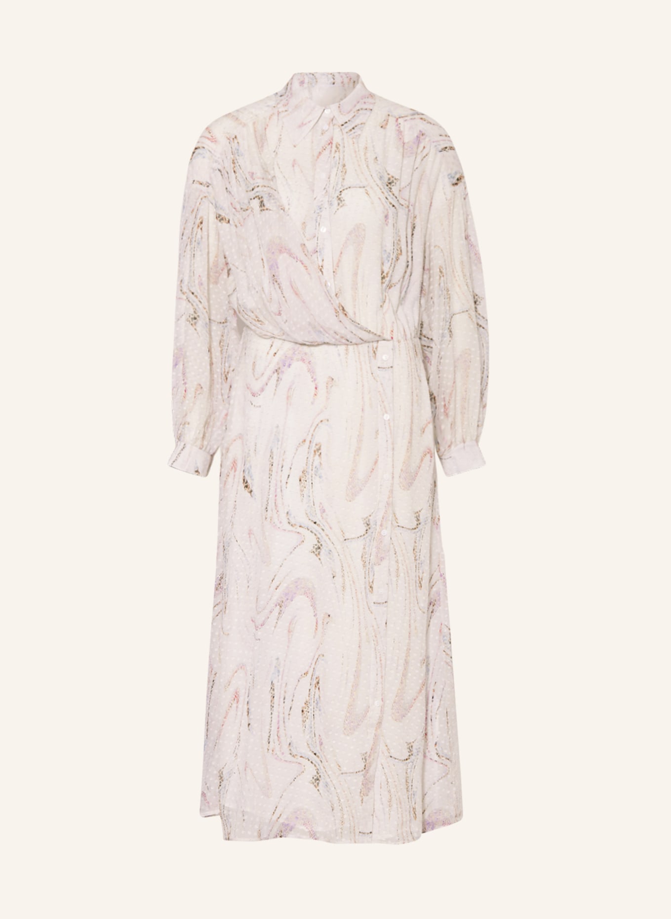 Lala Berlin Shirt dress DIJAN made of silk, Color: WHITE/ LIGHT BLUE/ LIGHT PURPLE (Image 1)