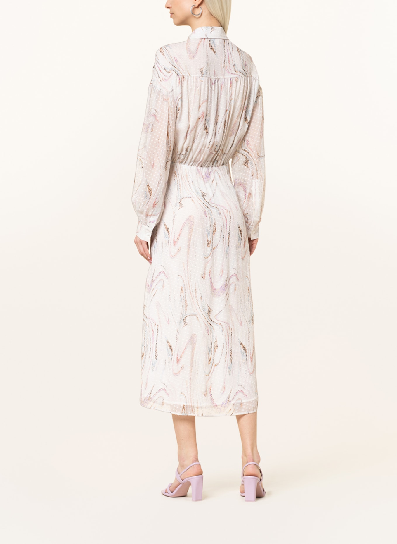 Lala Berlin Shirt dress DIJAN made of silk, Color: WHITE/ LIGHT BLUE/ LIGHT PURPLE (Image 3)