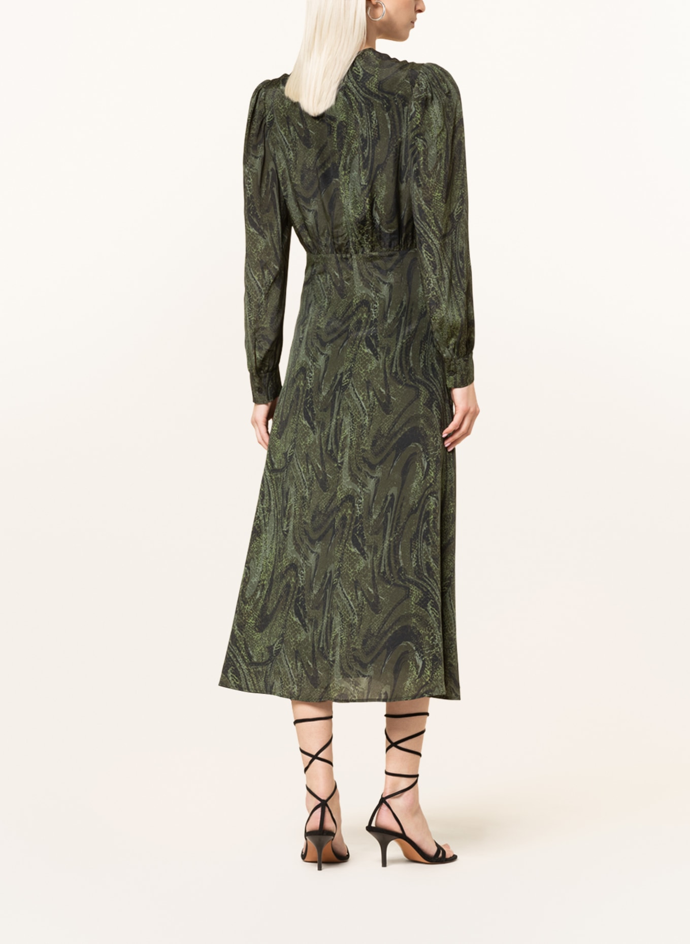 Lala Berlin Dress DOLLYNE with silk, Color: BLACK/ GREEN/ DARK GREEN (Image 3)