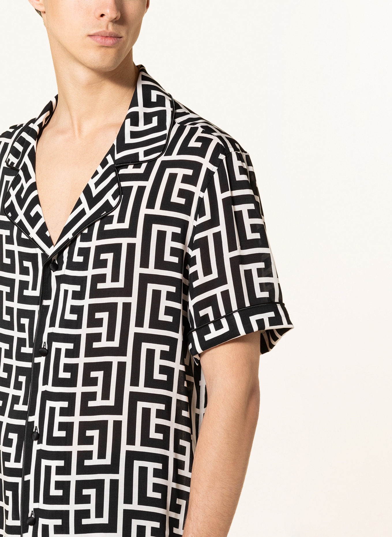 BALMAIN Resort shirt comfort fit, Color: BLACK/ WHITE (Image 4)