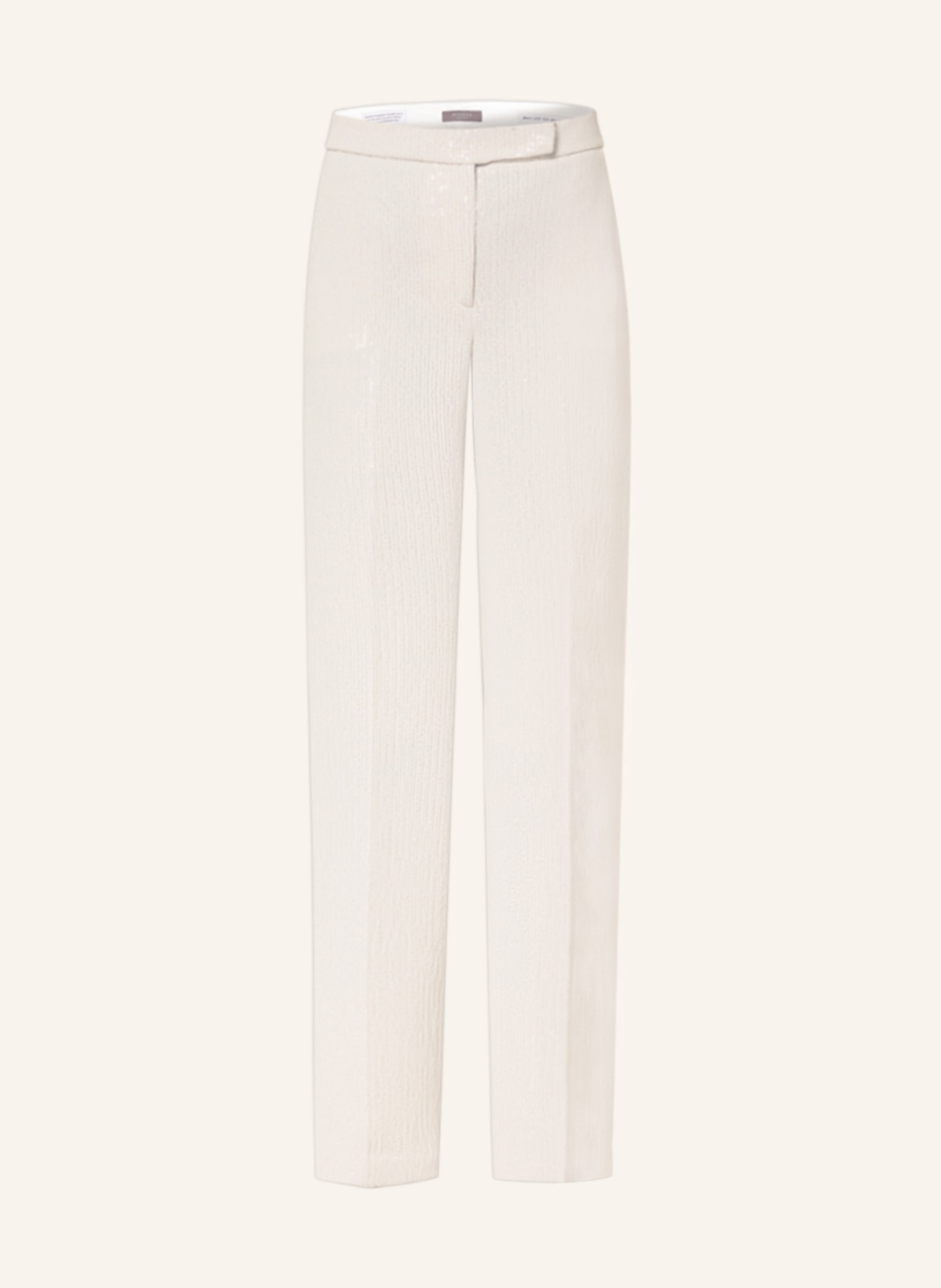 PESERICO Wide leg trousers with sequins, Color: WHITE (Image 1)