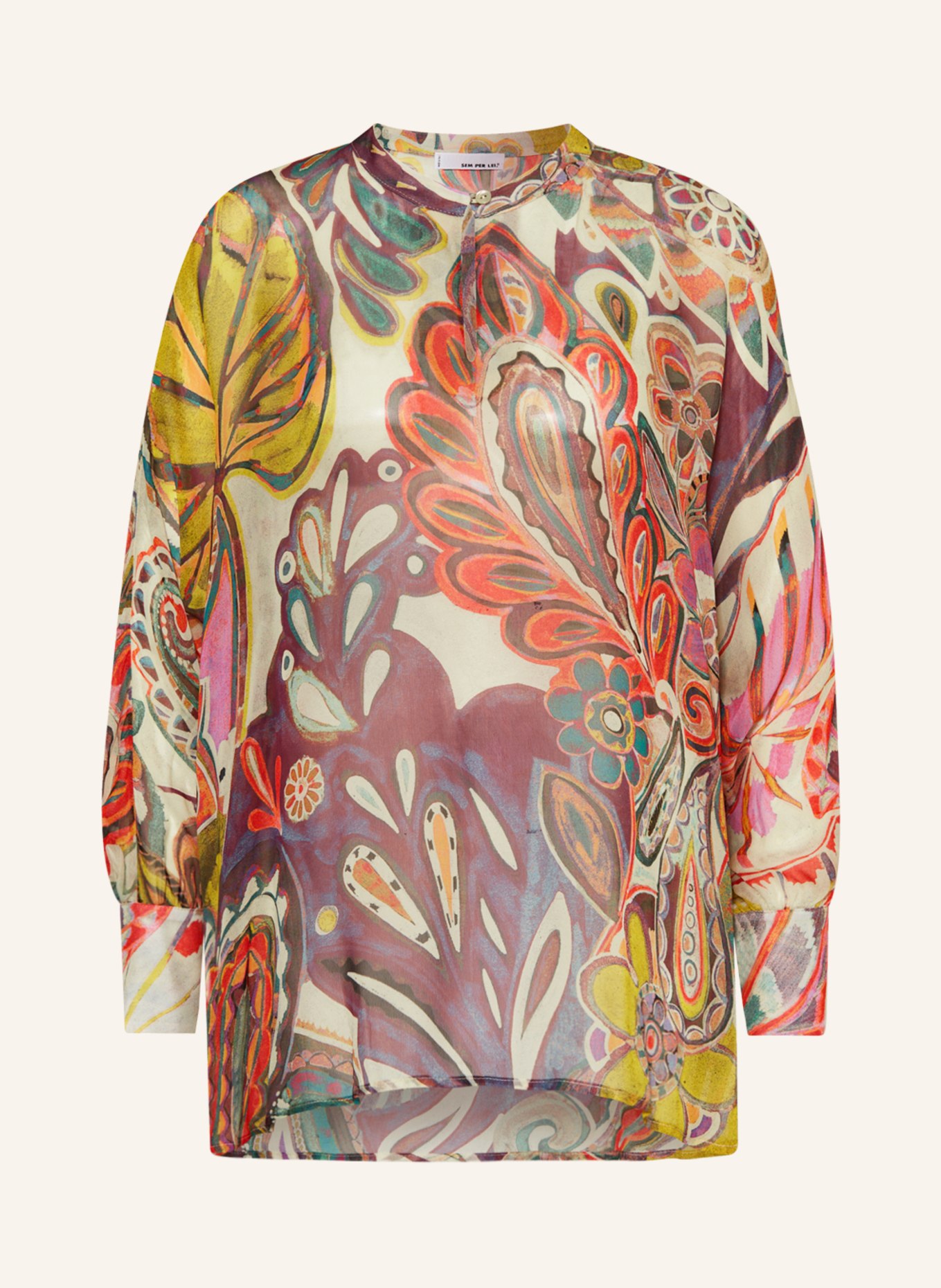 SEM PER LEI Shirt blouse, Color: ECRU/ YELLOW/ GREEN (Image 1)
