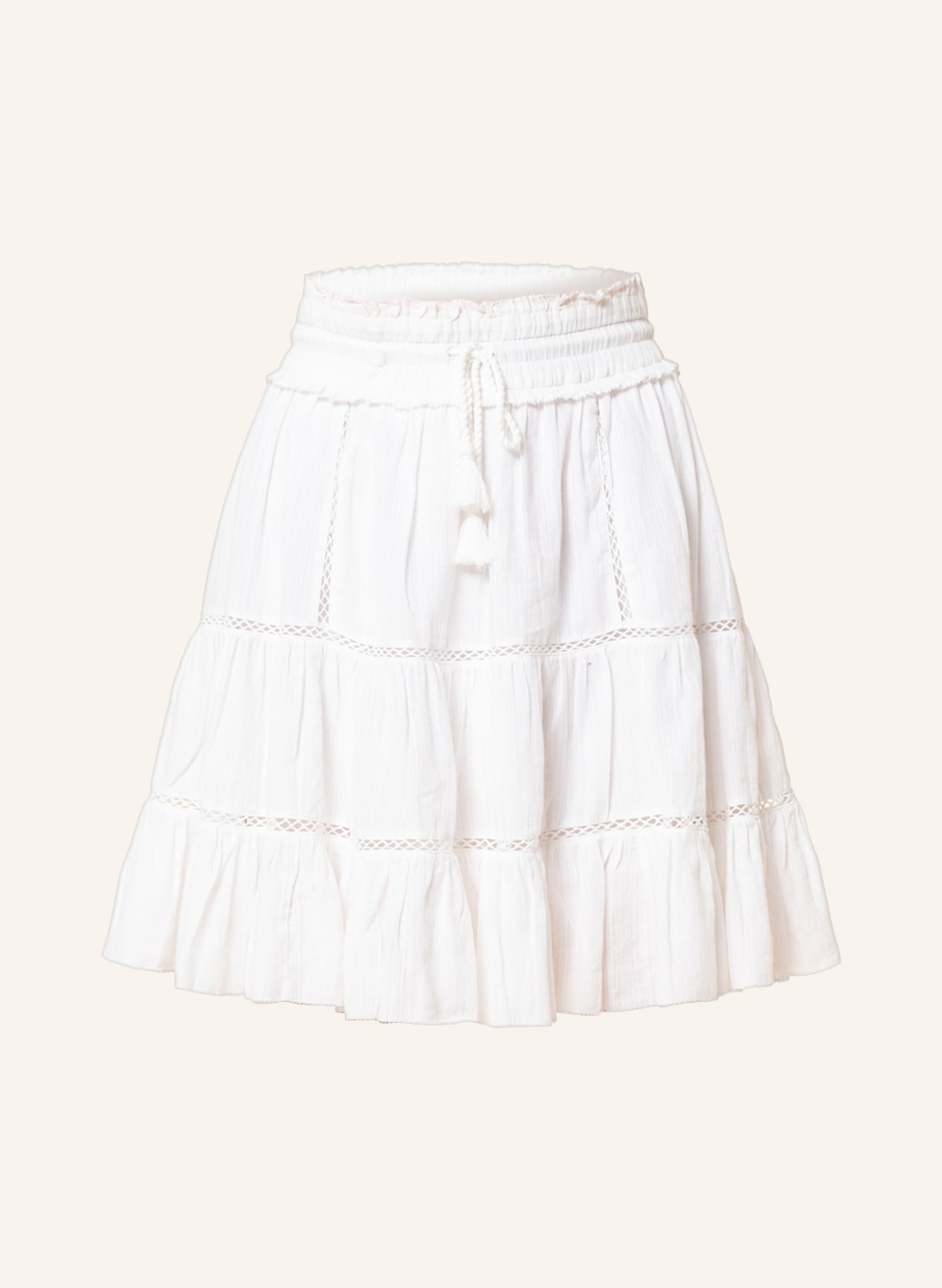 MARANT ÉTOILE Skirt LIOLINE with linen and ruffles, Color: WHITE (Image 1)
