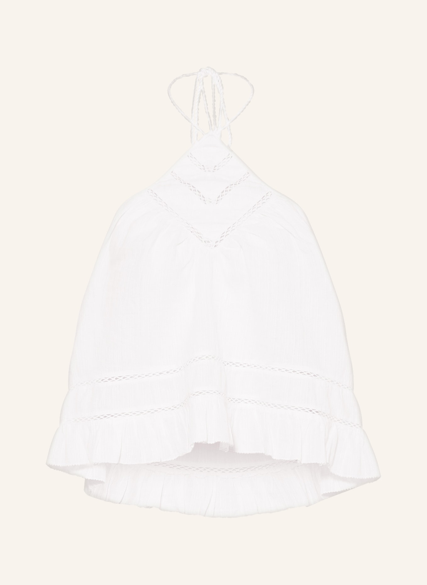 MARANT ÉTOILE Top LISIO with linen and ruffles, Color: WHITE (Image 1)
