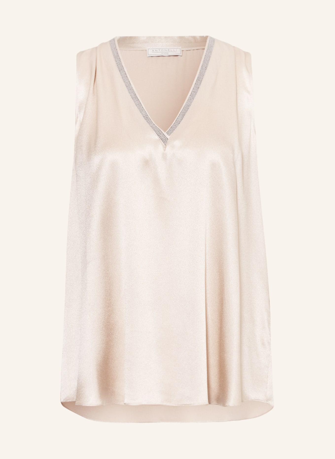 ANTONELLI firenze Top with silk and decorative beads, Color: BEIGE (Image 1)