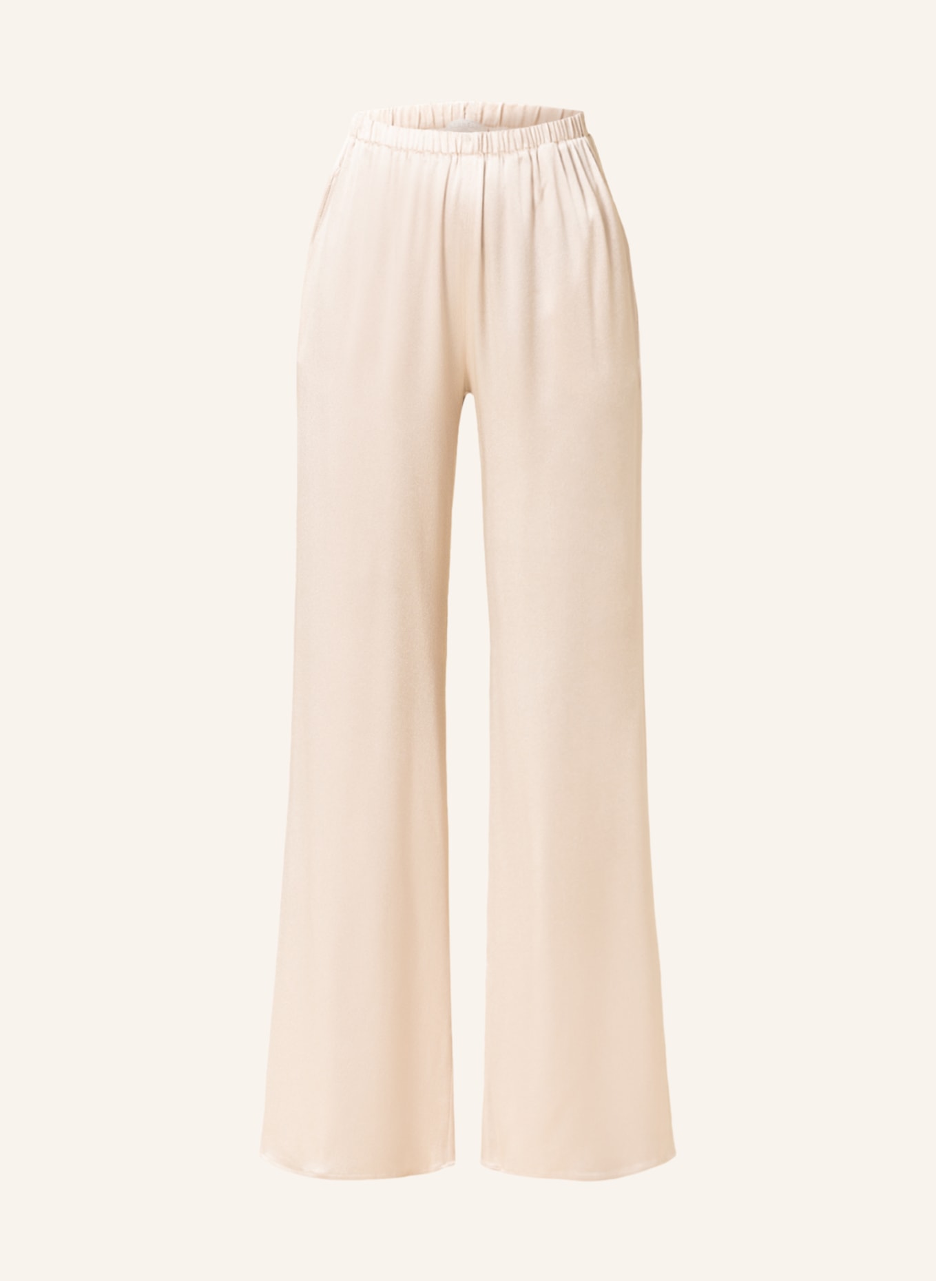 ANTONELLI firenze Satynowe spodnie marlena z dodatkiem jedwabiu, Kolor: BEŻOWY (Obrazek 1)