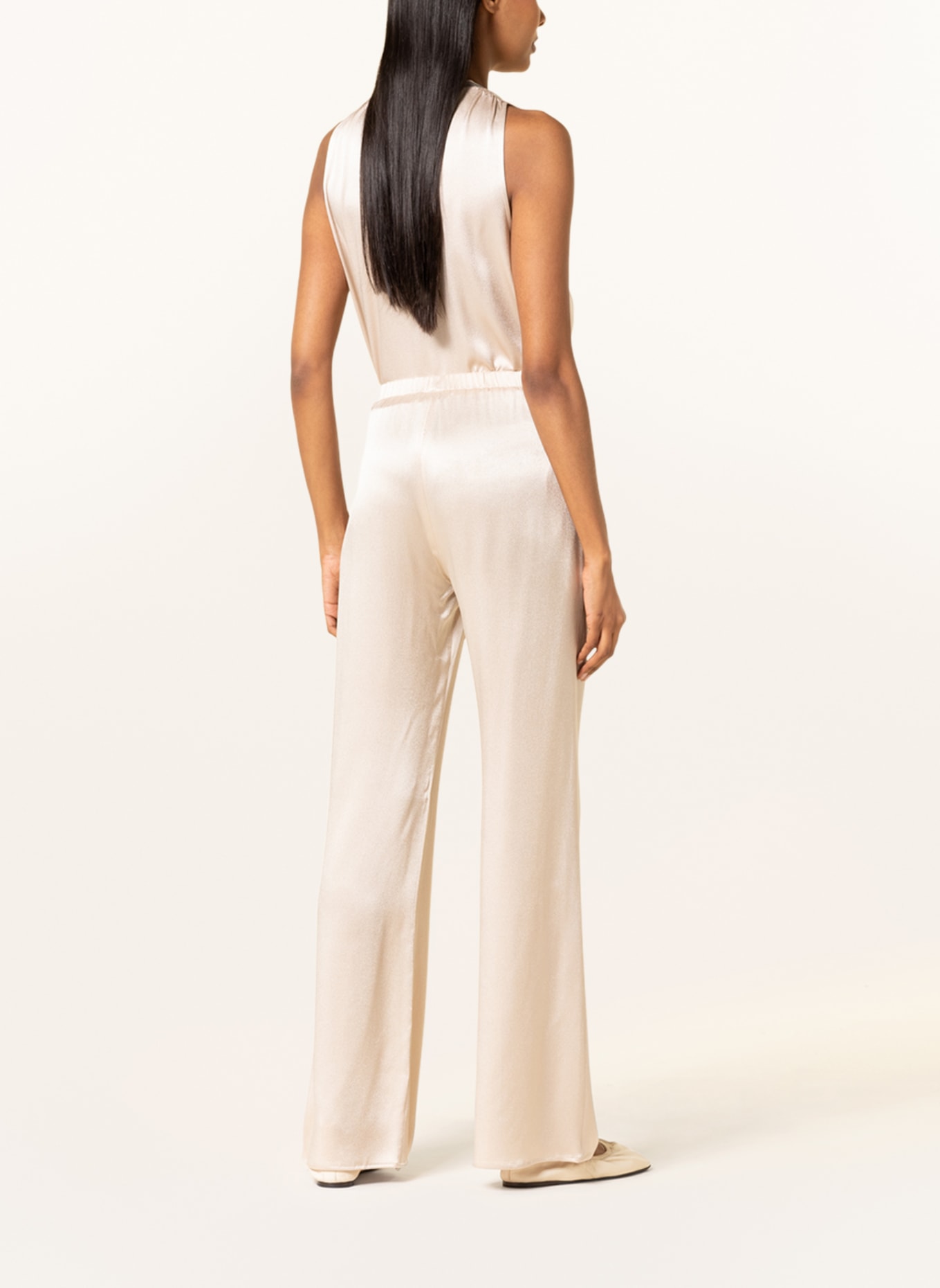 ANTONELLI firenze Wide leg trousers with silk made of satin, Color: BEIGE (Image 3)