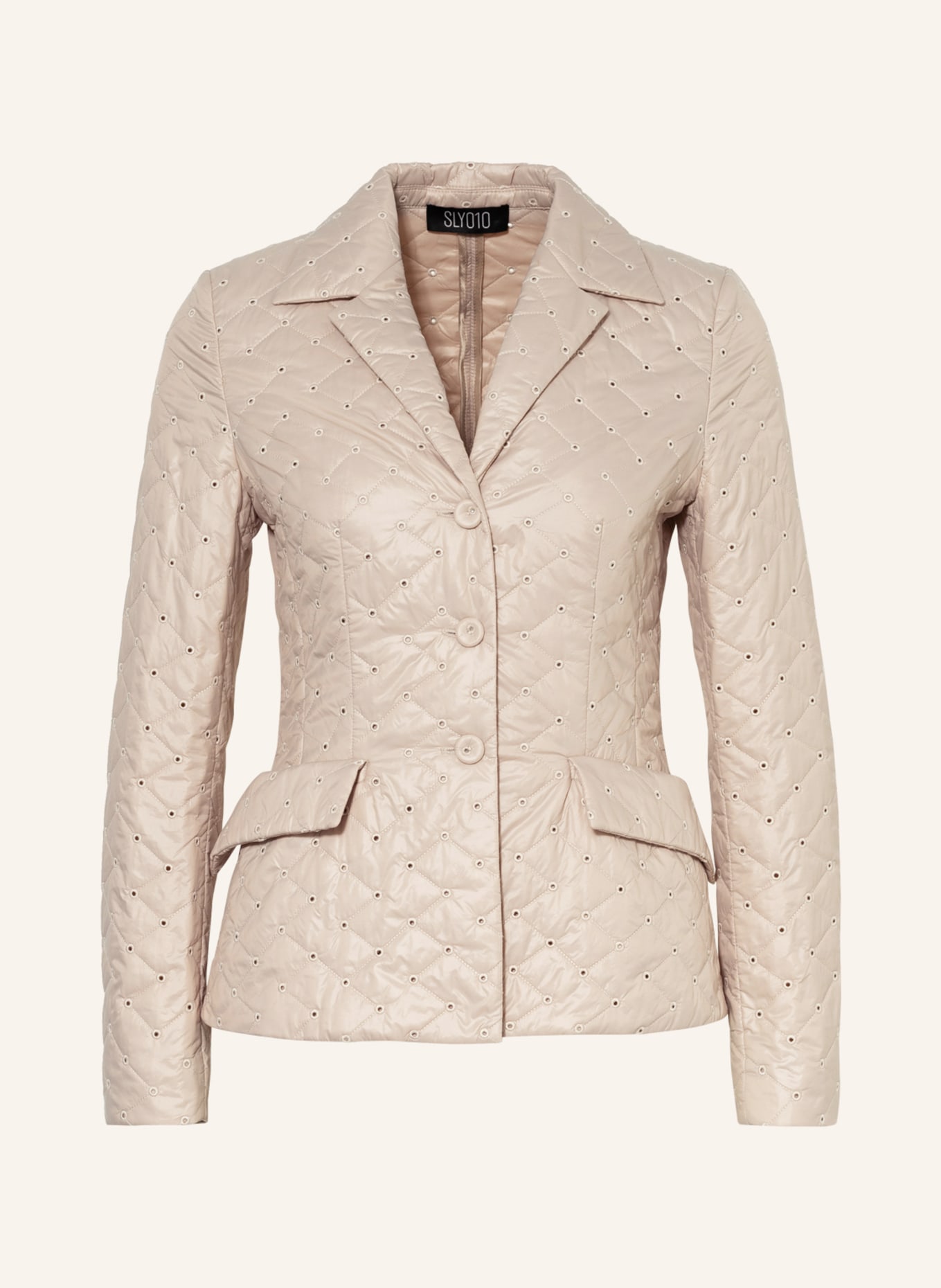 SLY 010 Quilted blazer ADELE with embroidery, Color: BEIGE (Image 1)