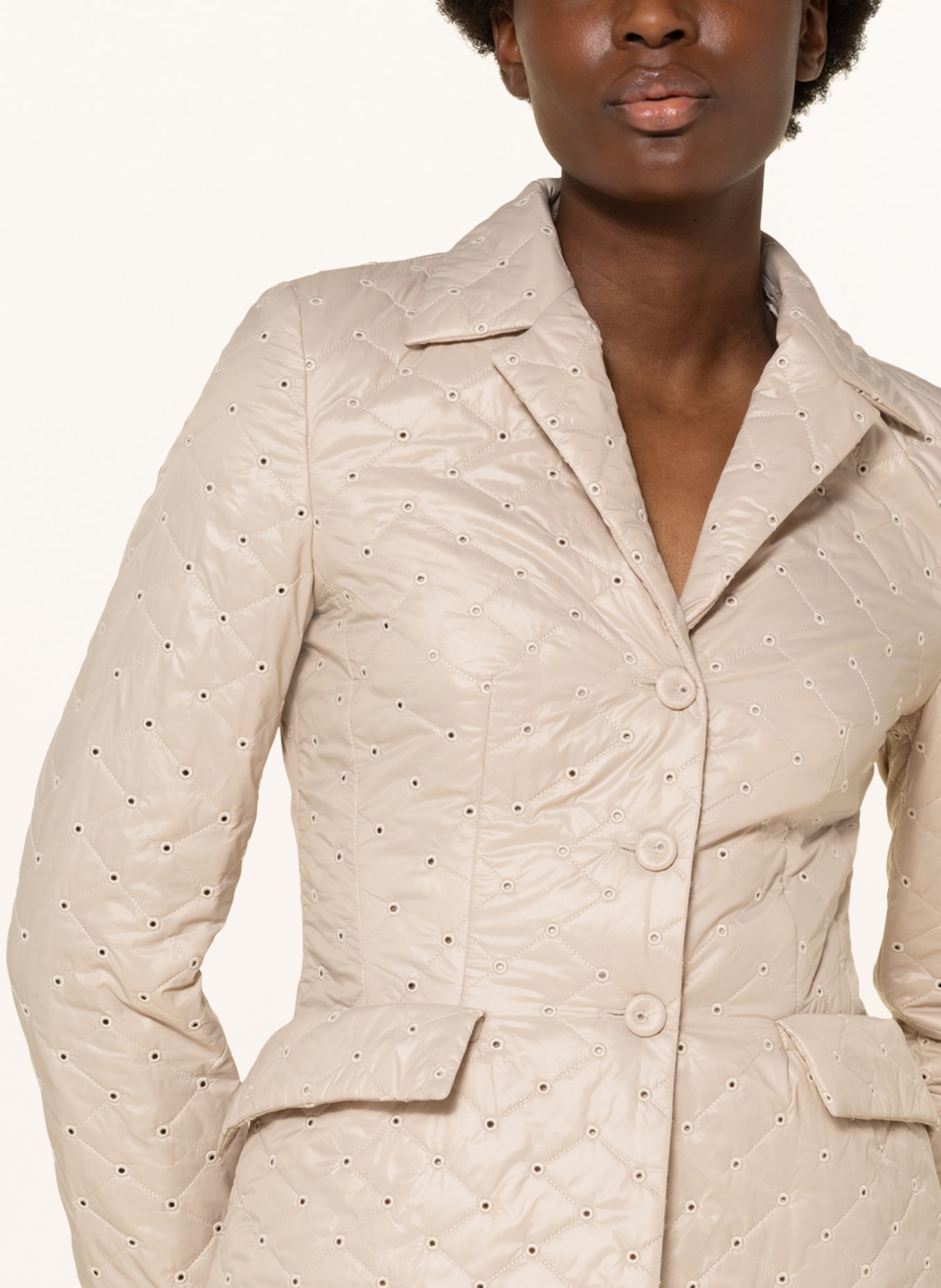 SLY 010 Quilted blazer ADELE with embroidery, Color: BEIGE (Image 4)