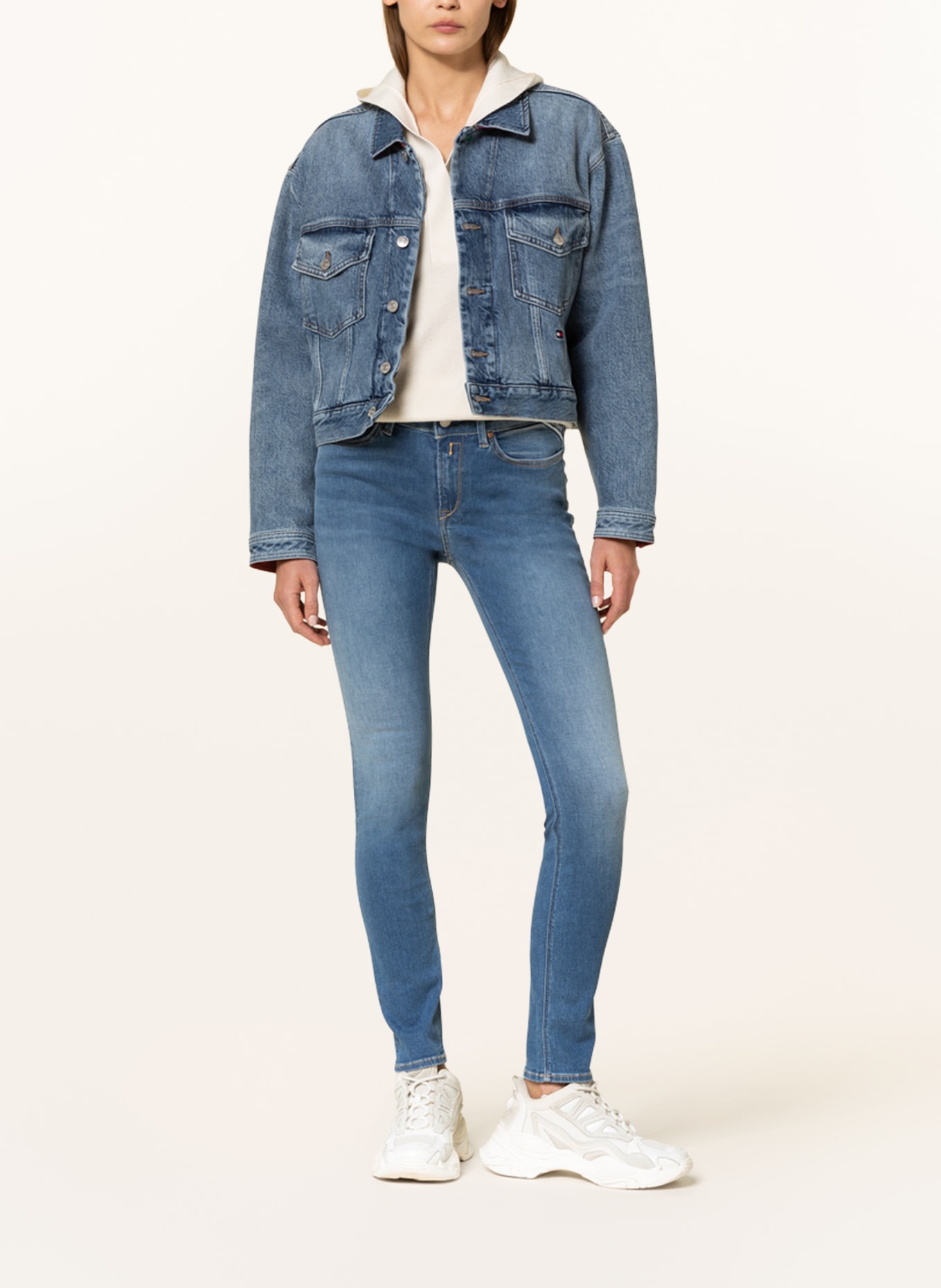 REPLAY Skinny Jeans LUZIEN, Farbe: 009 MEDIUM BLUE (Bild 2)