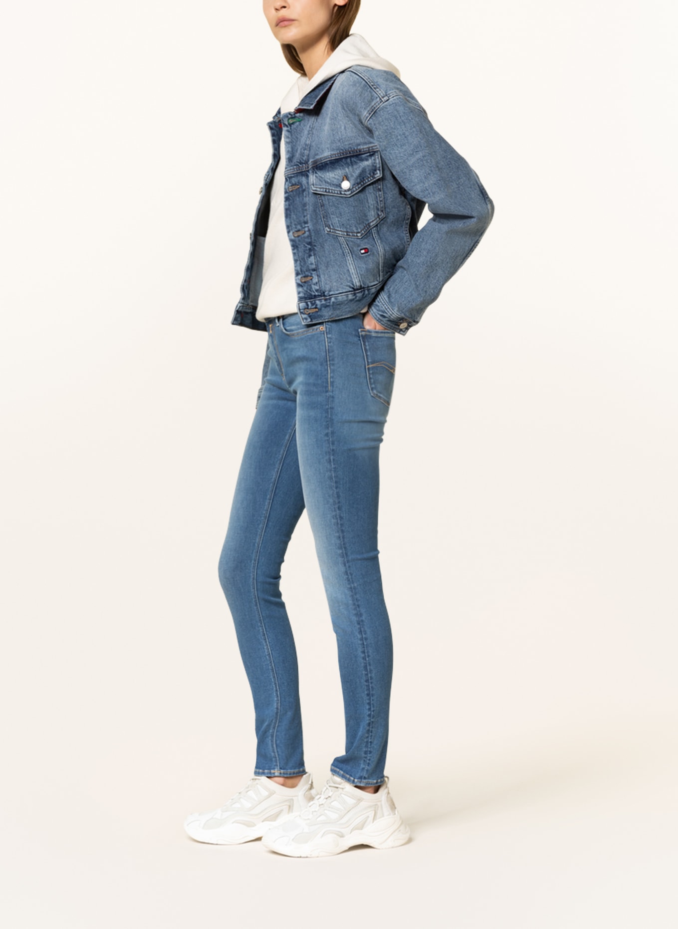 REPLAY Skinny Jeans LUZIEN, Farbe: 009 MEDIUM BLUE (Bild 4)