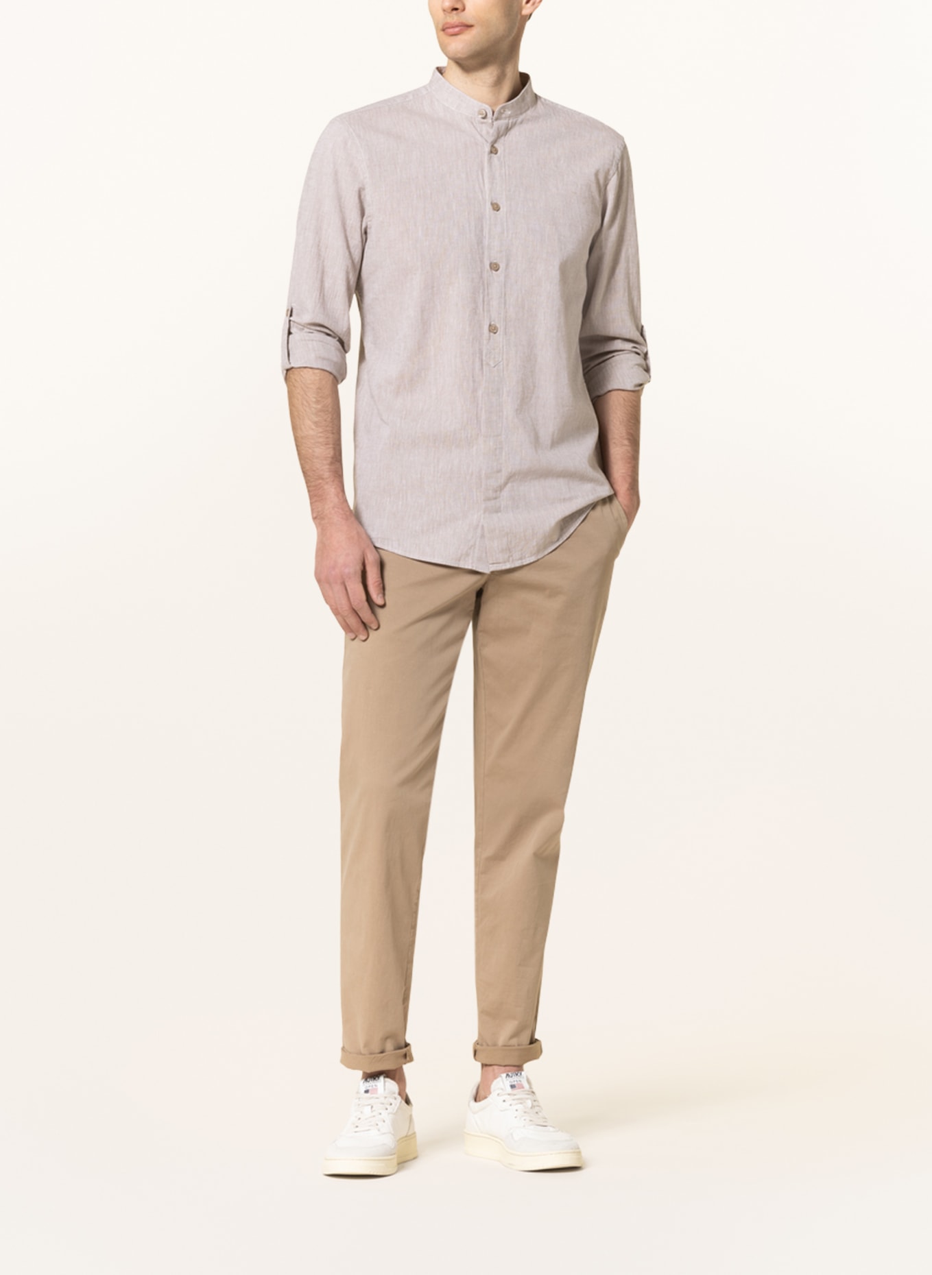 Shirt CONELL fit with linen in beige