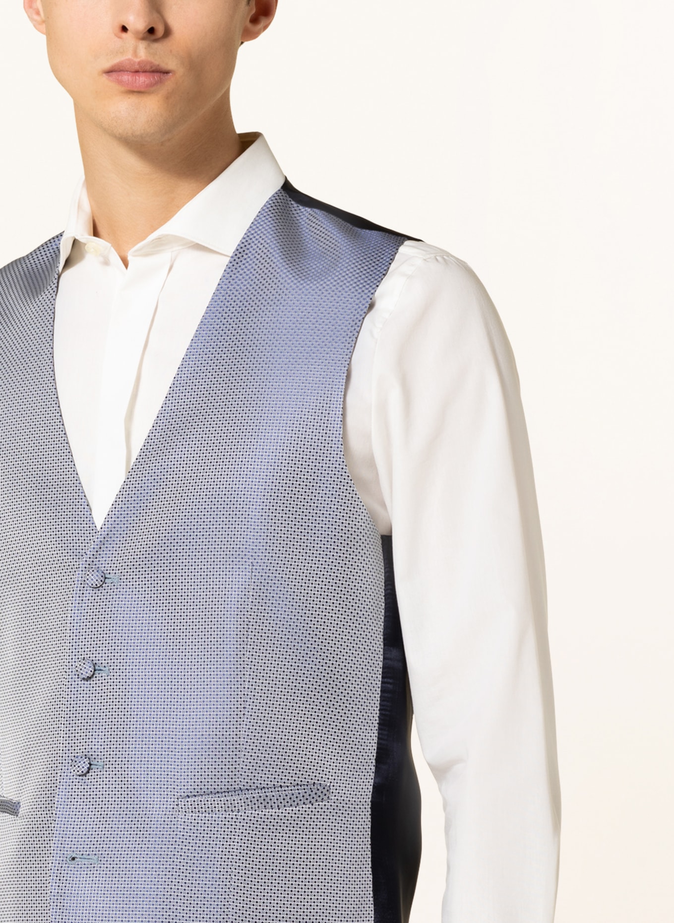 WILVORST Suit vest slim fit, Color: DARK BLUE/ GRAY (Image 4)