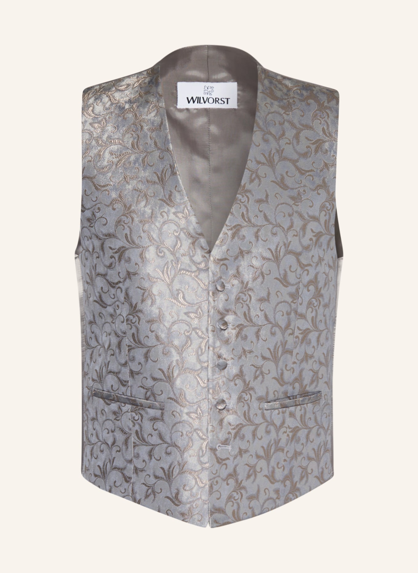 WILVORST Suit vest slim fit, Color: TAUPE/ LIGHT GRAY/ GRAY (Image 1)