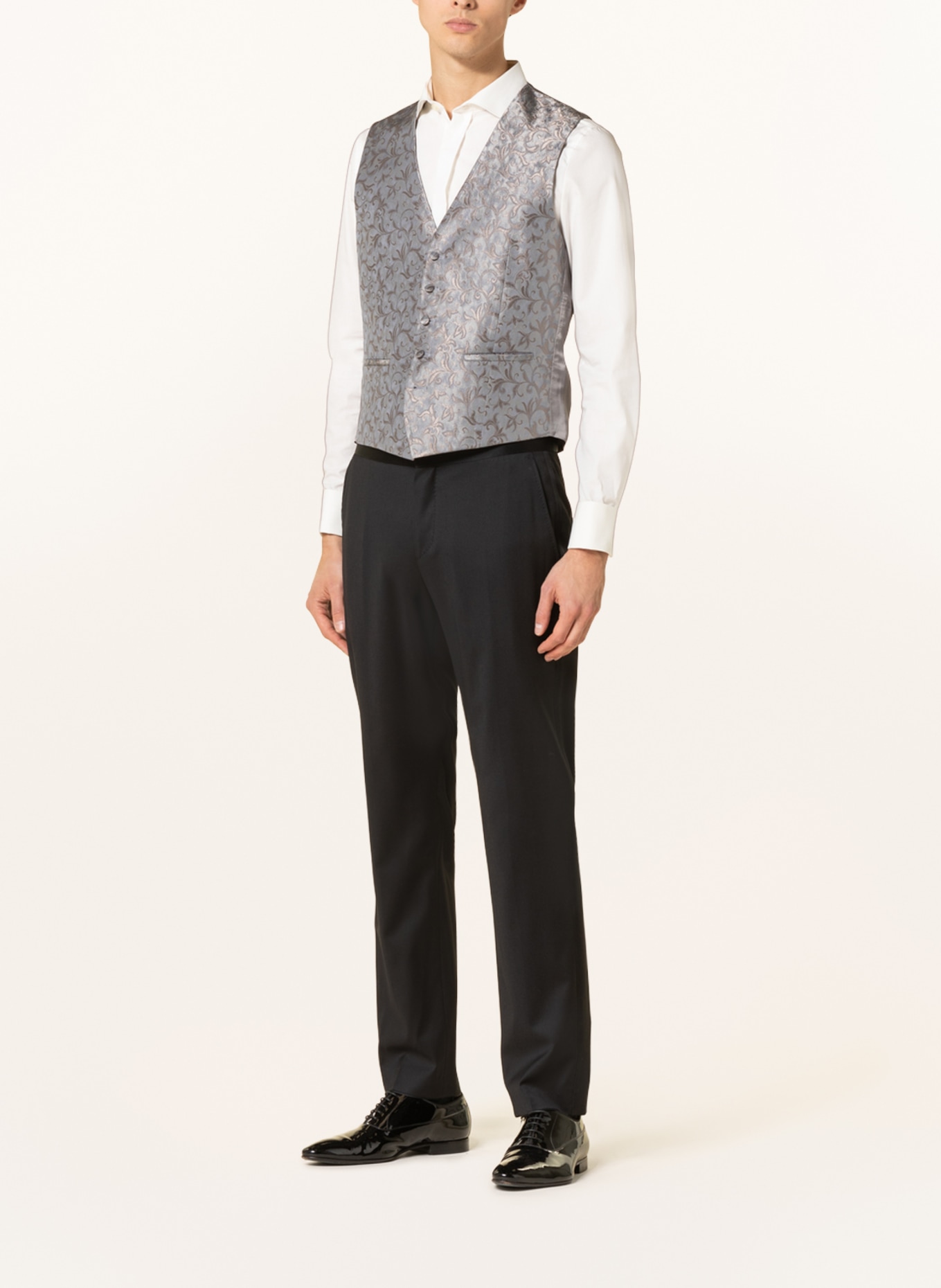 WILVORST Suit vest slim fit, Color: TAUPE/ LIGHT GRAY/ GRAY (Image 2)