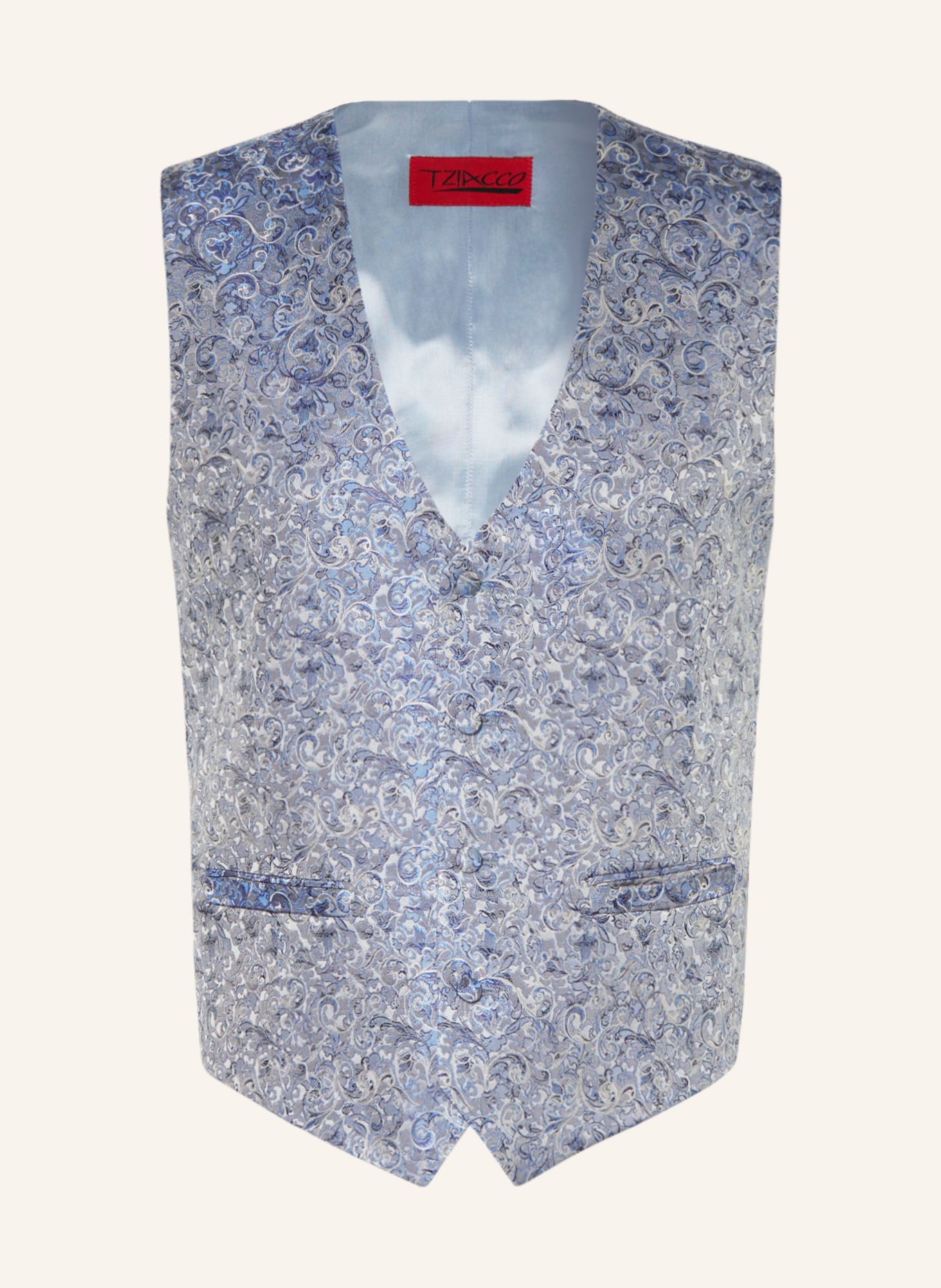 WILVORST Suit vest slim fit, Color: LIGHT BLUE/ DARK BLUE (Image 1)