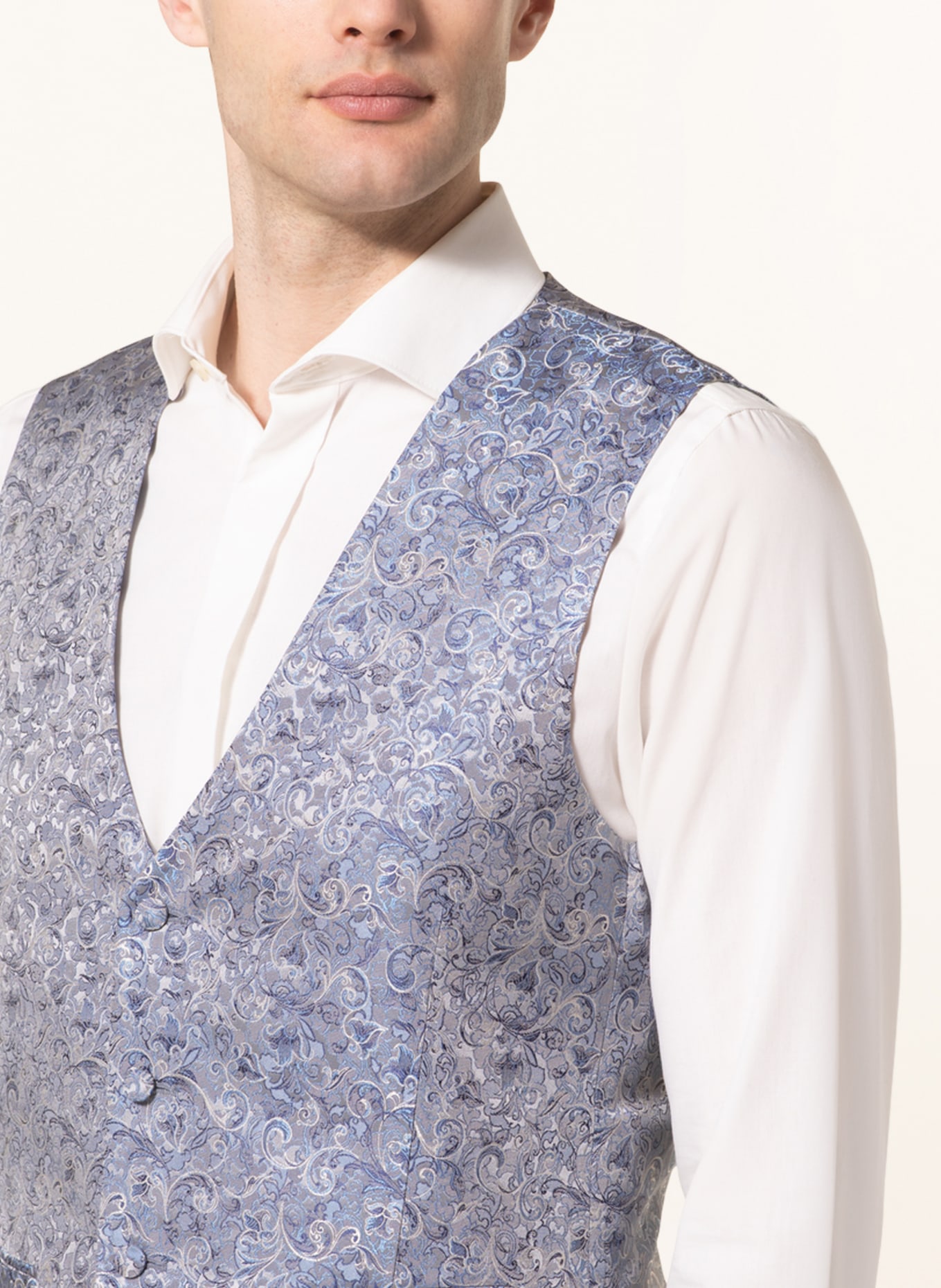 WILVORST Suit vest slim fit, Color: LIGHT BLUE/ DARK BLUE (Image 4)