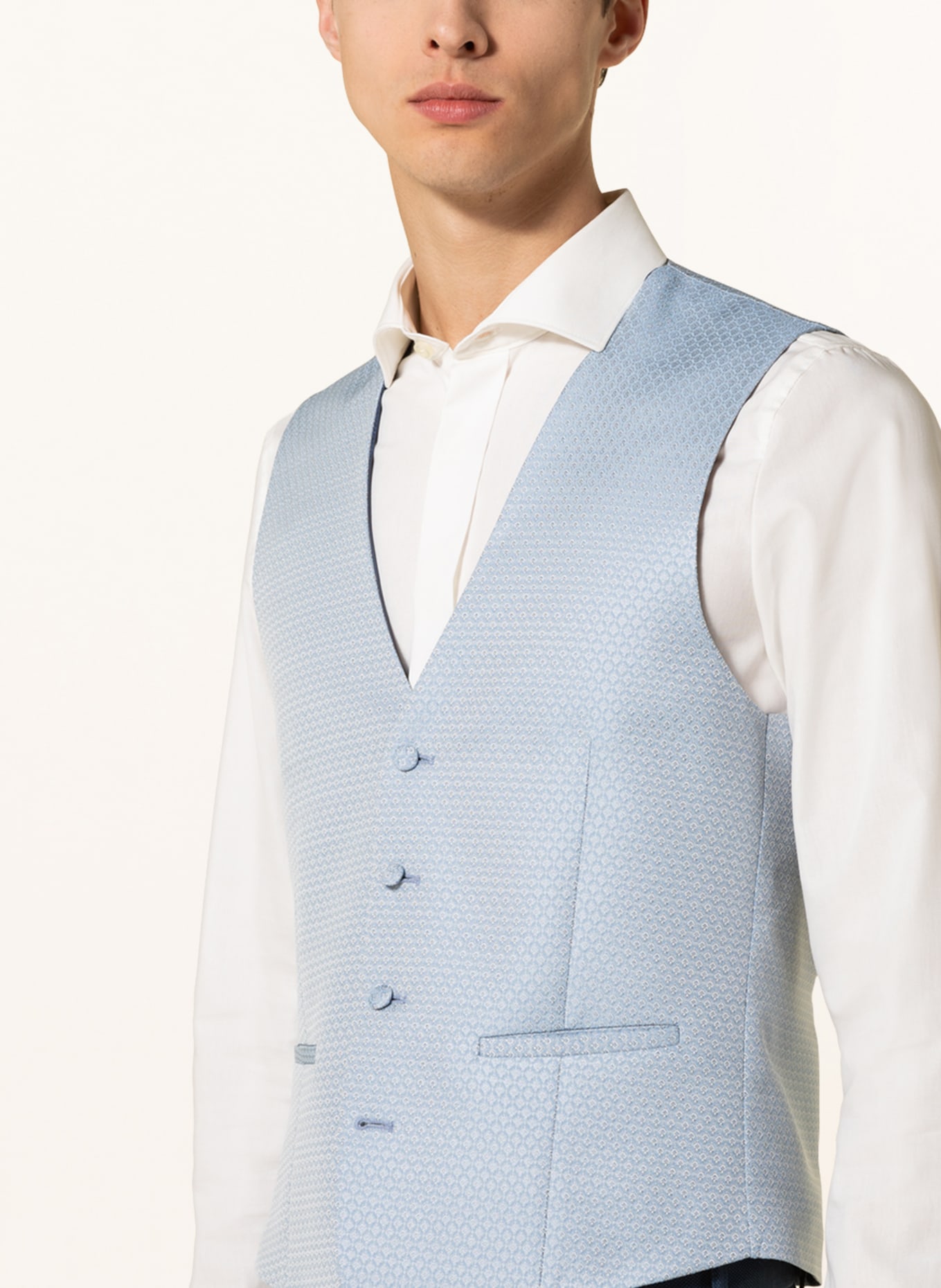 WILVORST Suit vest extra slim fit, Color: 030 hell Blau gem. (Image 5)