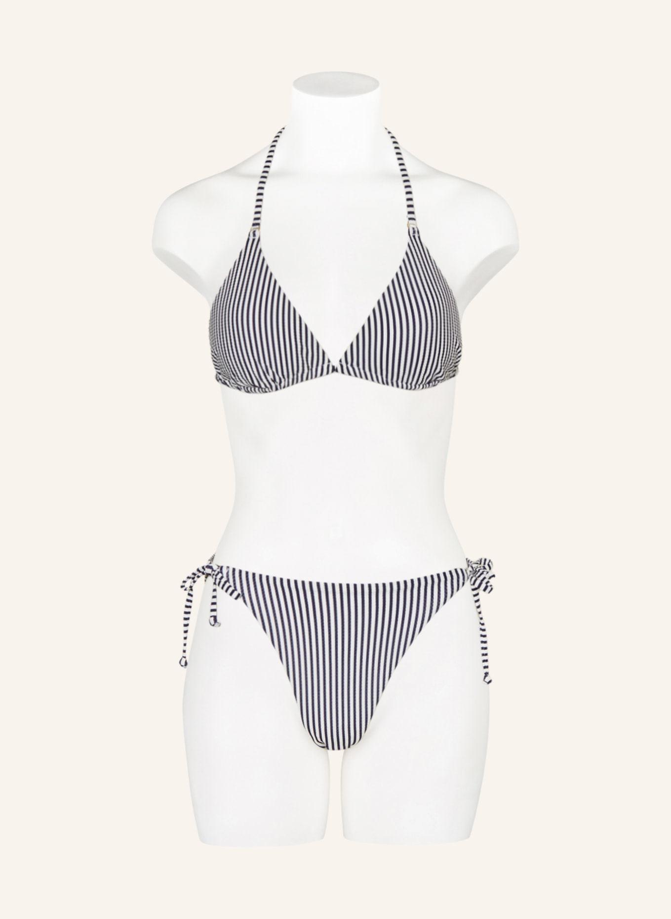 Hot Stuff Triangle bikini bottoms, Color: WHITE/ DARK BLUE (Image 2)