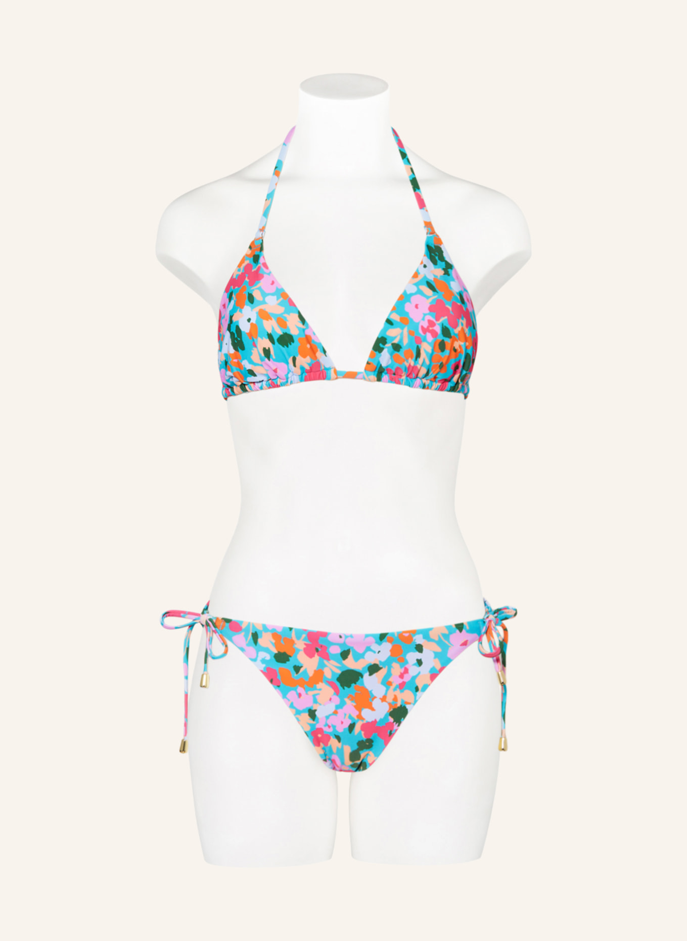 Hot Stuff Triangle bikini top, Color: TURQUOISE/ PINK/ ORANGE (Image 2)
