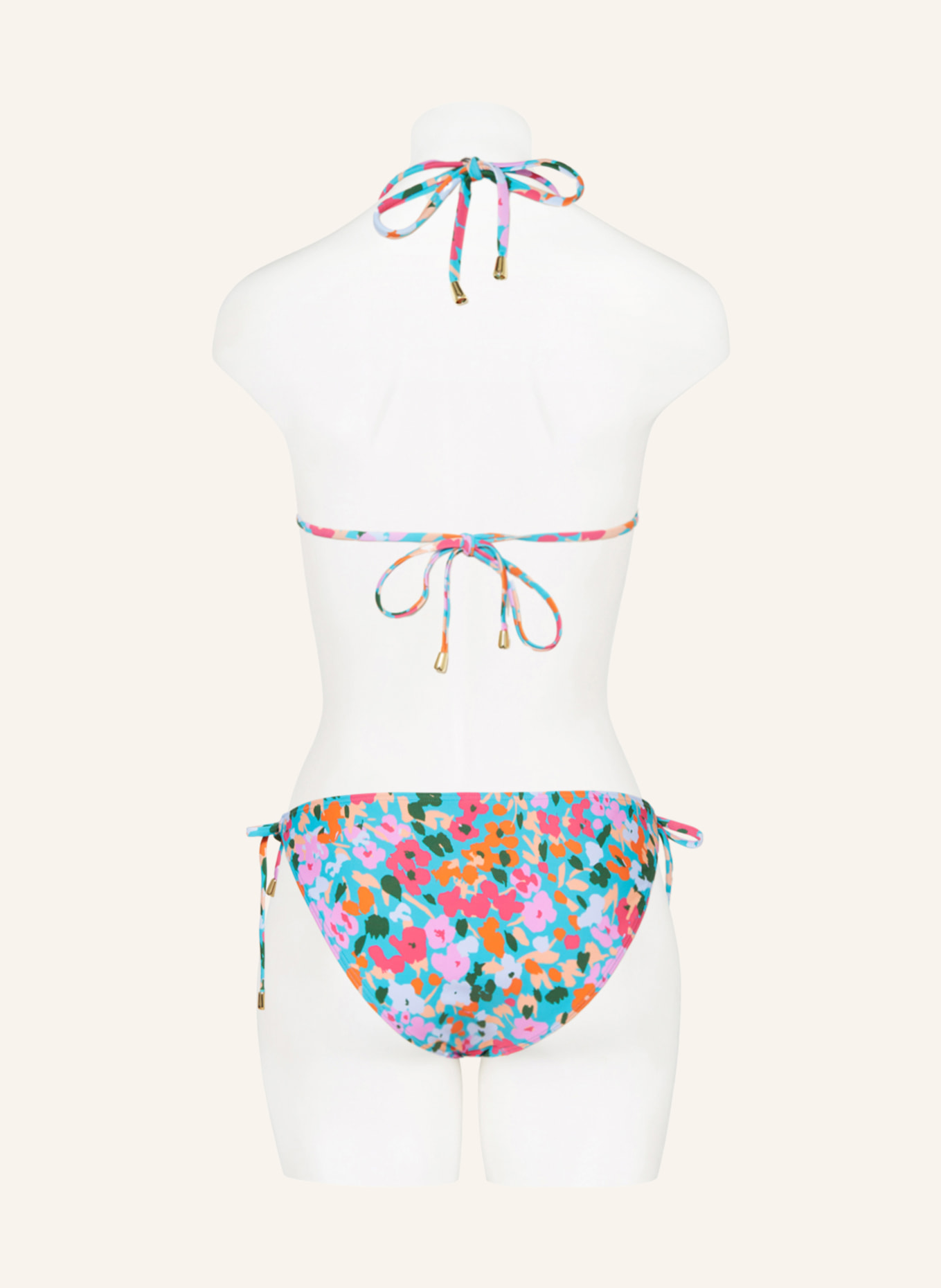 Hot Stuff Triangle bikini top, Color: TURQUOISE/ PINK/ ORANGE (Image 3)
