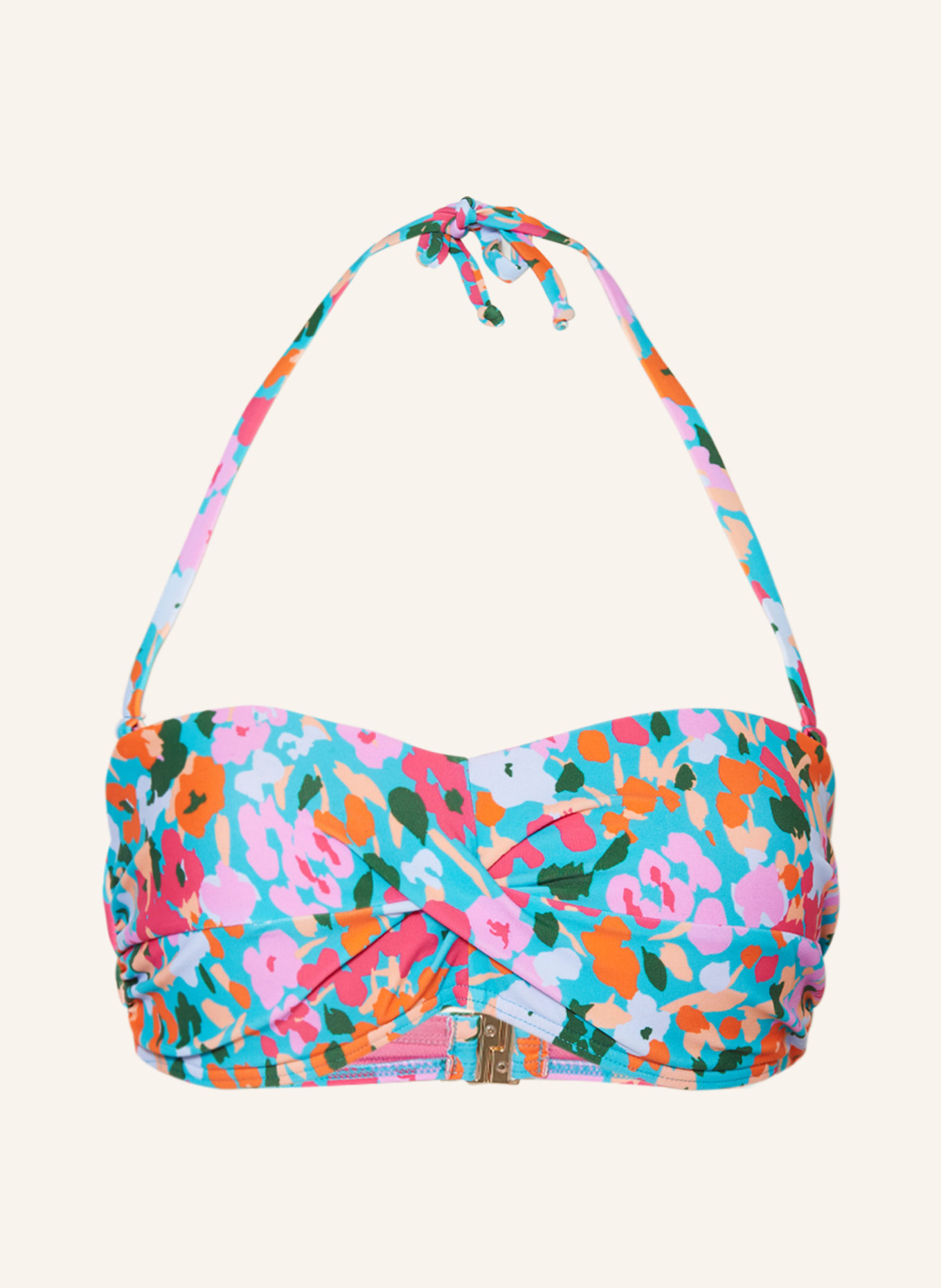 Hot Stuff Bandeau bikini top, Color: TURQUOISE/ PINK/ ORANGE (Image 1)
