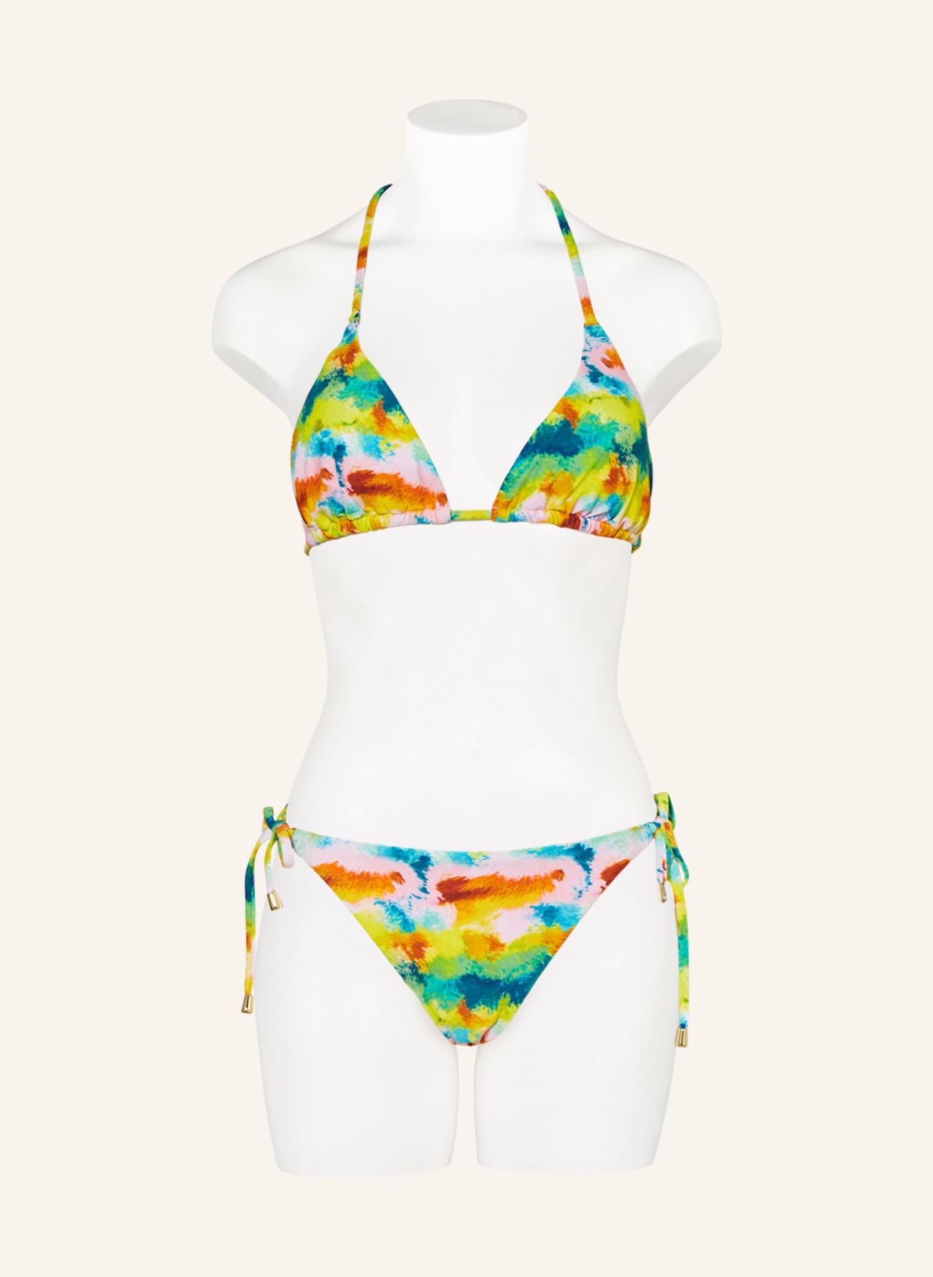 Hot Stuff Triangle bikini bottoms, Color: PINK/ LIGHT GREEN/ YELLOW (Image 2)