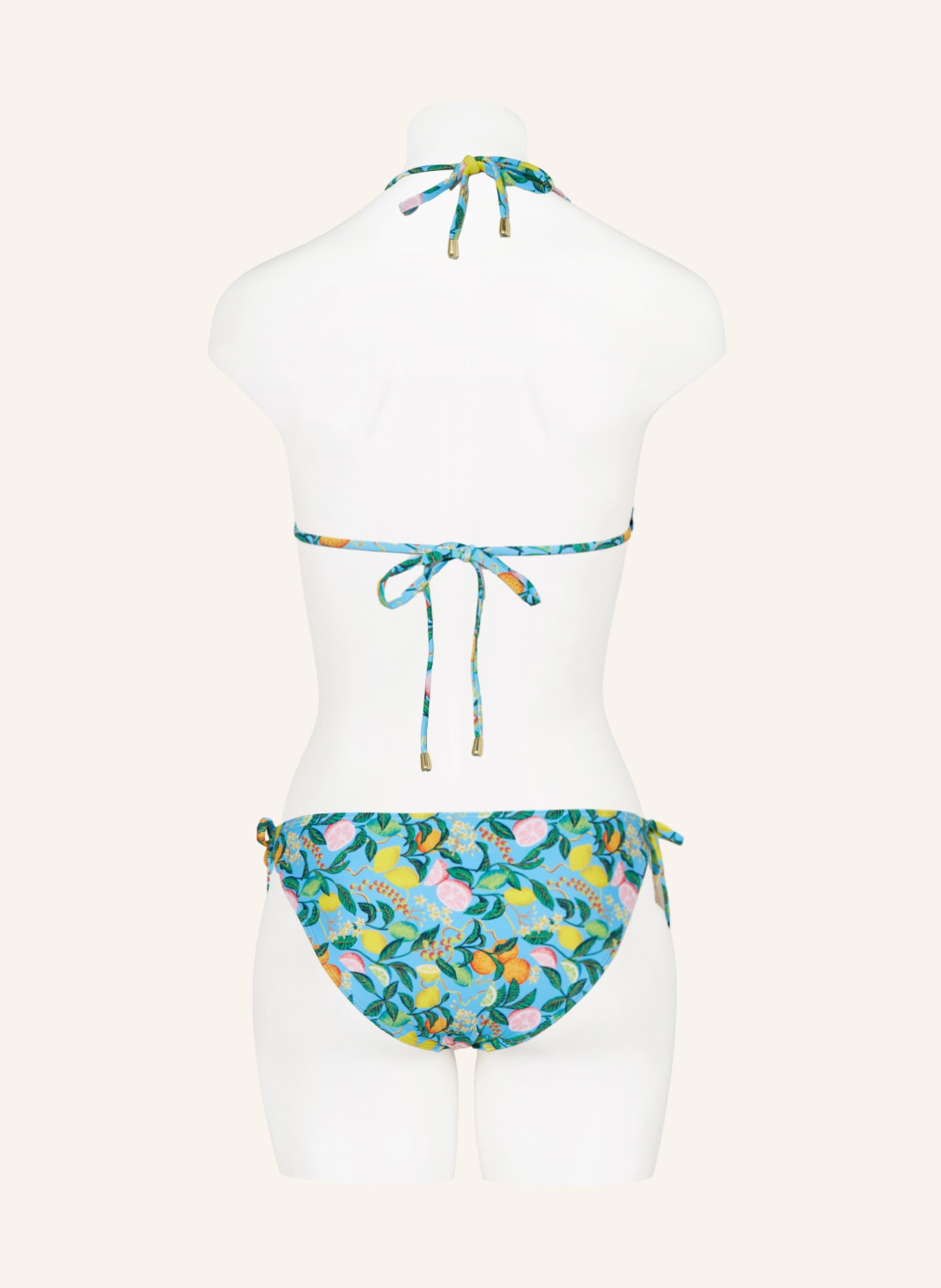 Hot Stuff Triangle bikini top, Color: LIGHT BLUE/ GREEN/ YELLOW (Image 3)