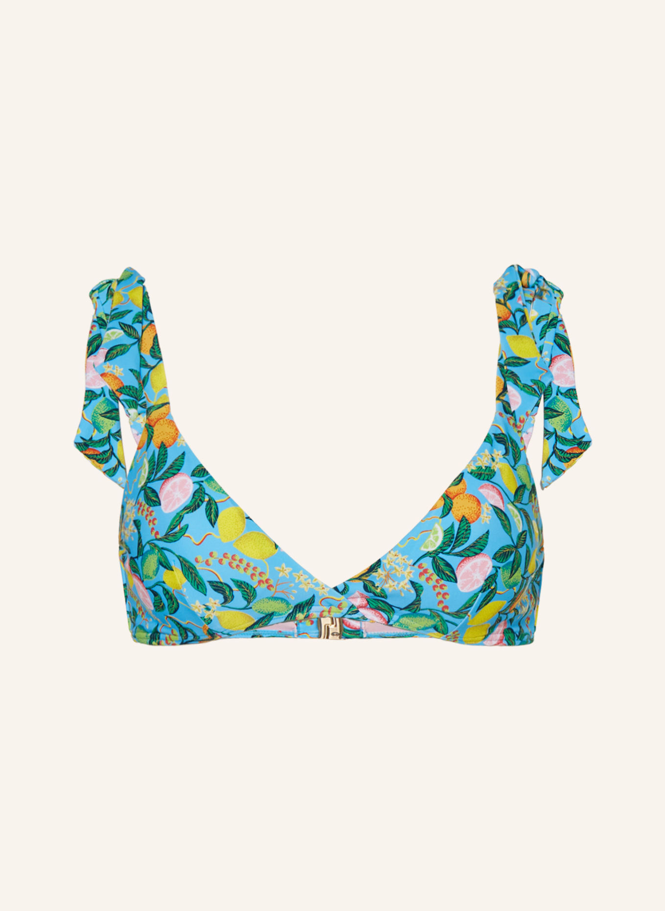 Hot Stuff Bralette bikini top, Color: LIGHT BLUE/ GREEN/ YELLOW (Image 1)