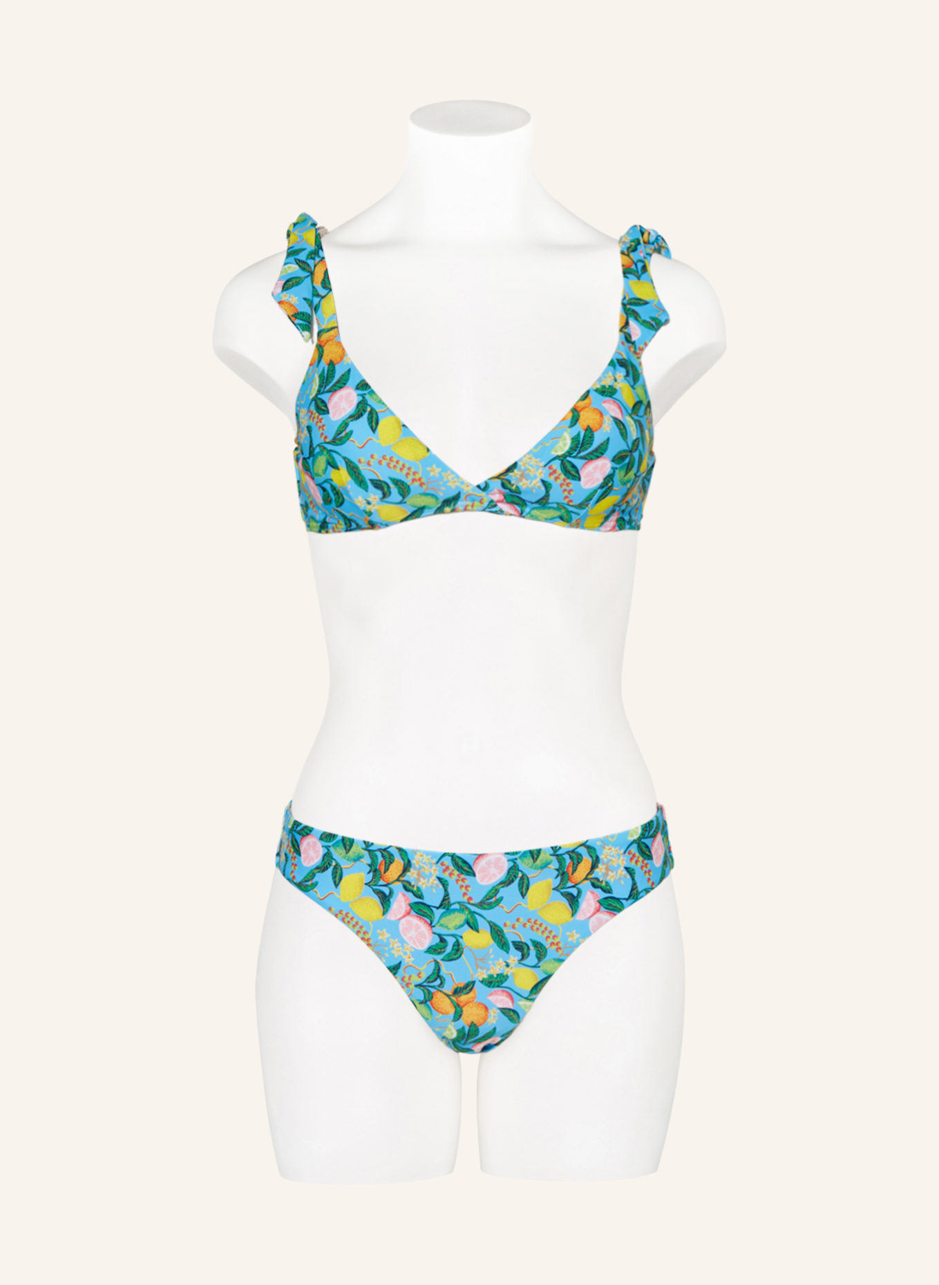 Hot Stuff Bralette-Bikini-Top, Farbe: HELLBLAU/ GRÜN/ GELB (Bild 2)