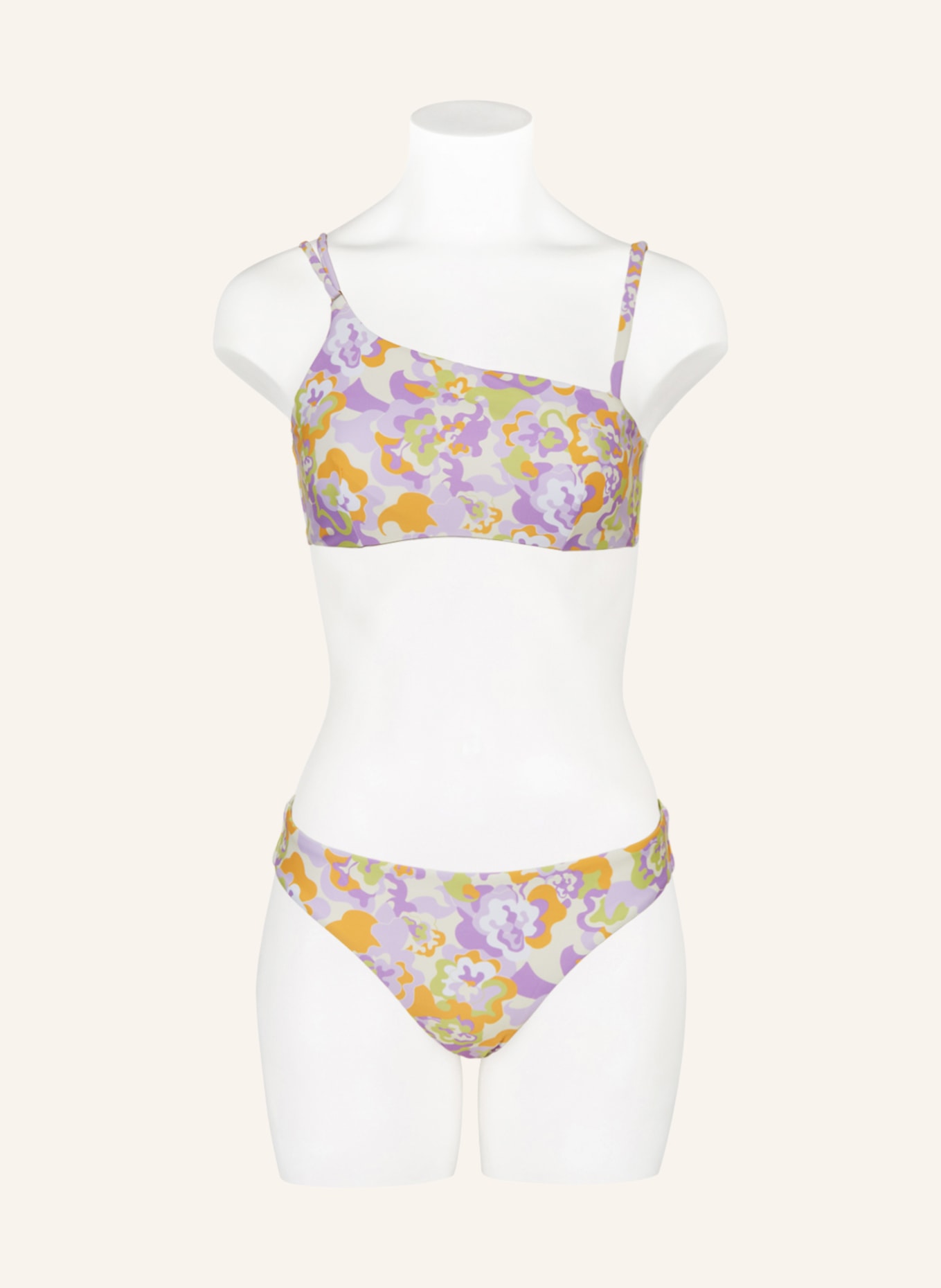 Hot Stuff One-shoulder bikini top, Color: LIGHT PURPLE/ LIGHT GREEN/ DARK YELLOW (Image 4)