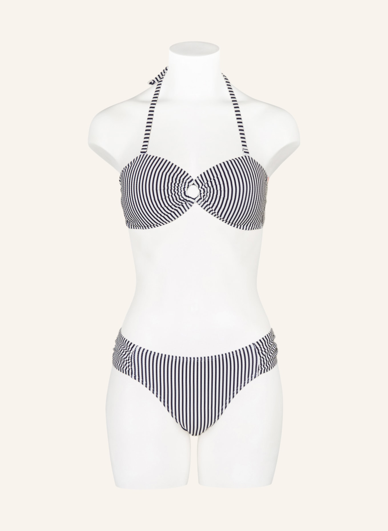 Hot Stuff Balconette bikini top, Color: WHITE/ DARK BLUE (Image 2)