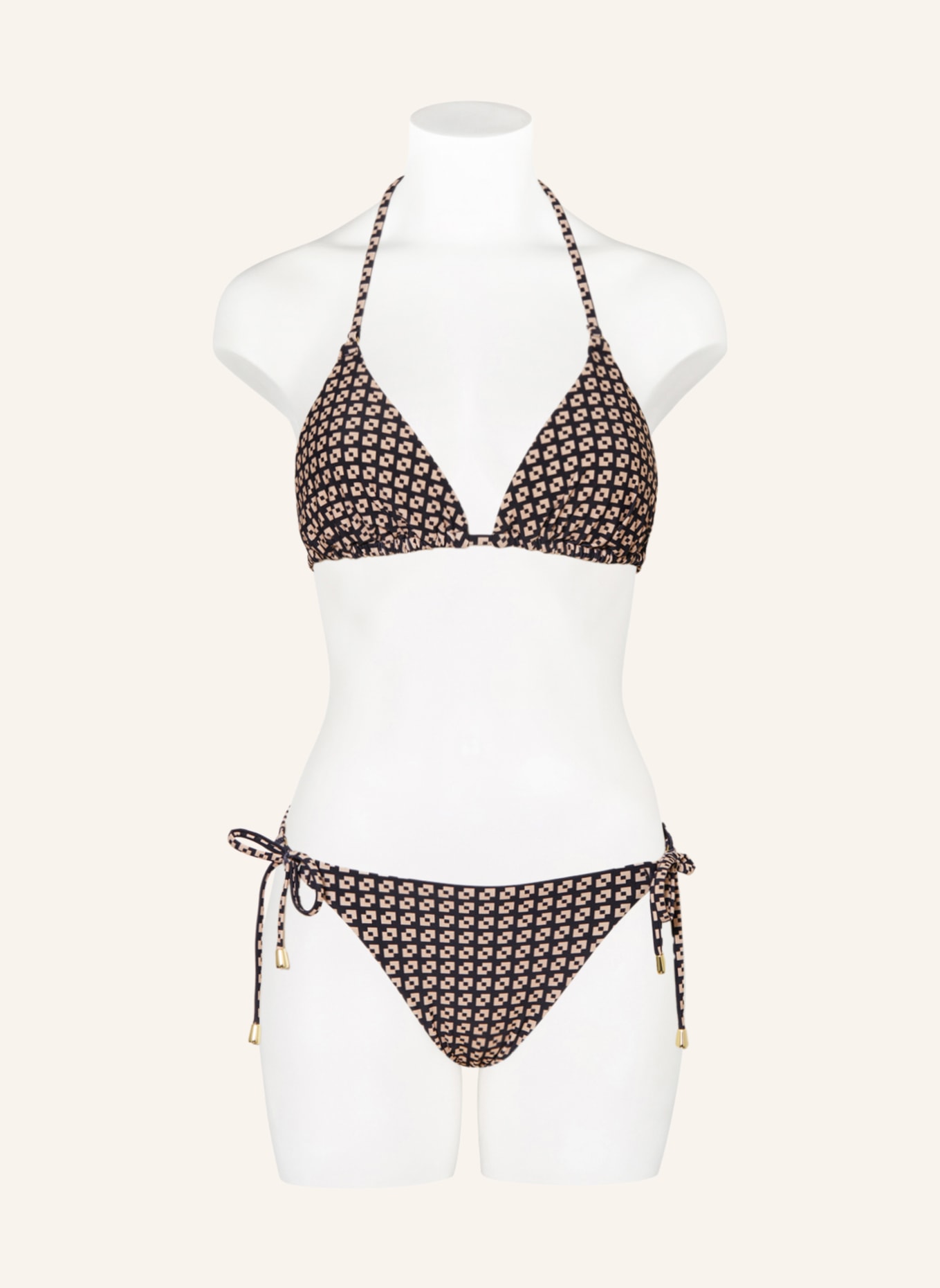 Hot Stuff Triangel-Bikini-Hose, Farbe: SCHWARZ/ BEIGE (Bild 2)