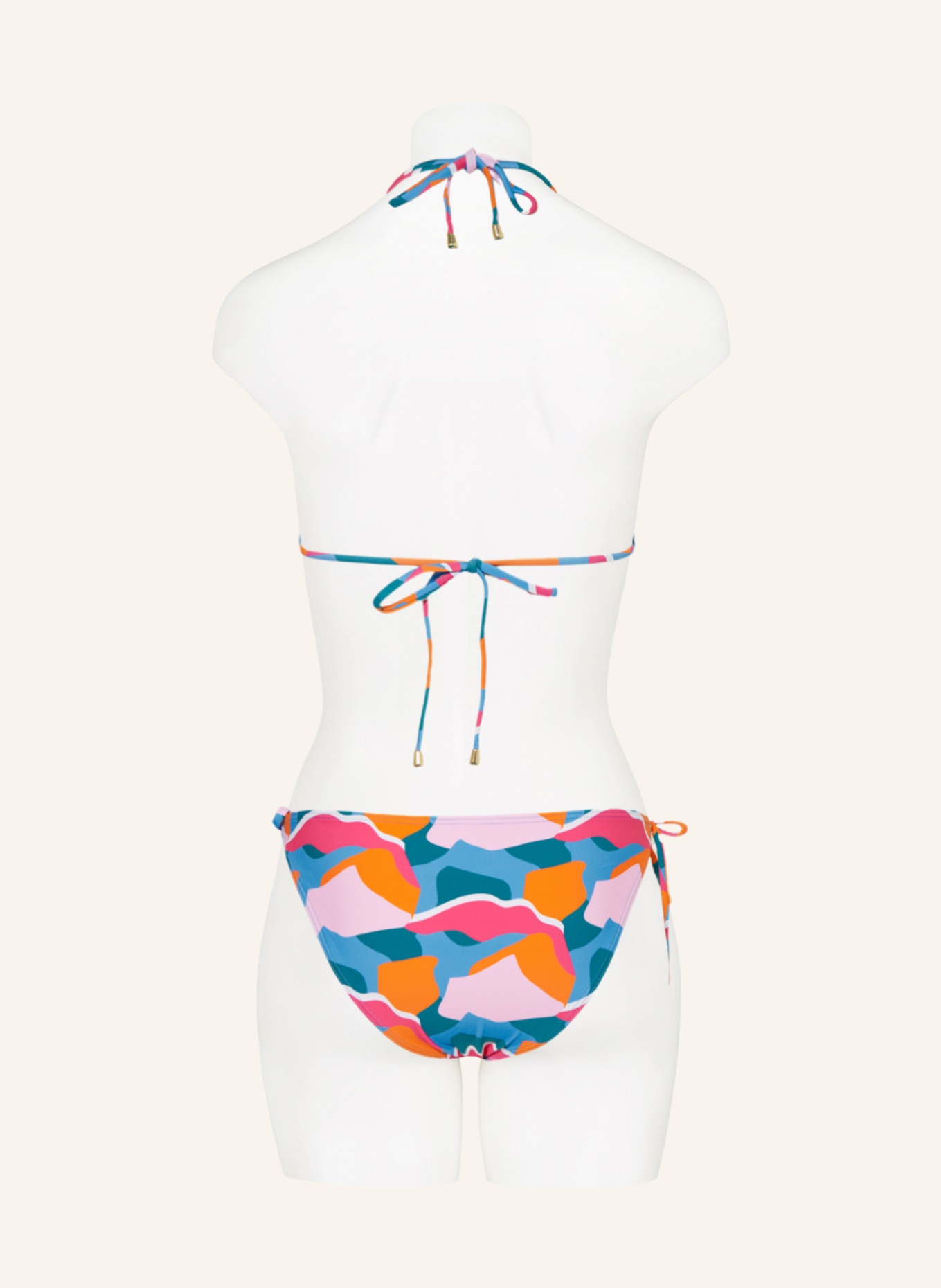 Hot Stuff Triangle bikini top, Color: LIGHT BLUE/ PINK/ ORANGE (Image 3)