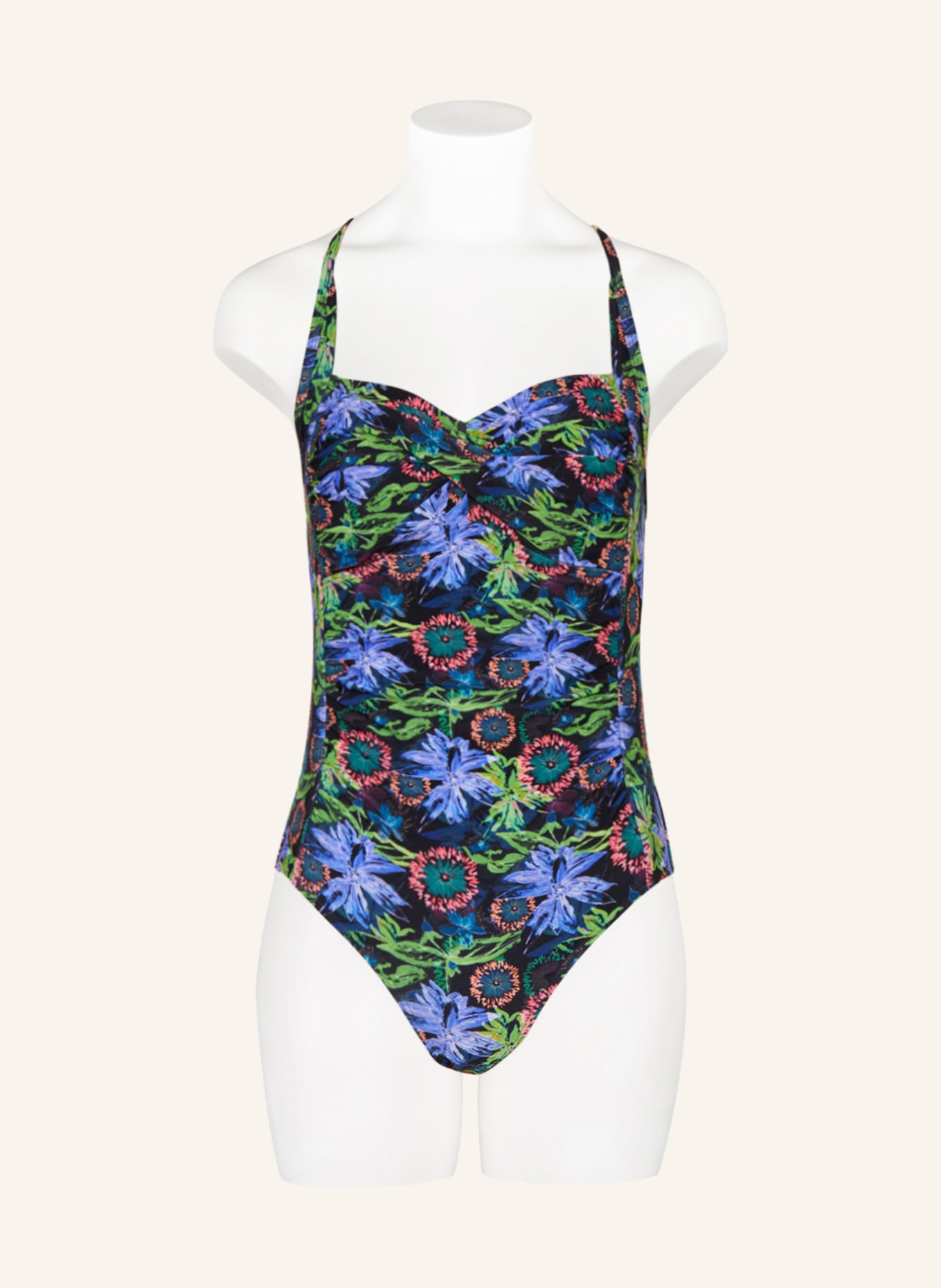 Hot Stuff Swimsuit in wrap look, Color: BLACK/ GREEN/ PURPLE (Image 2)