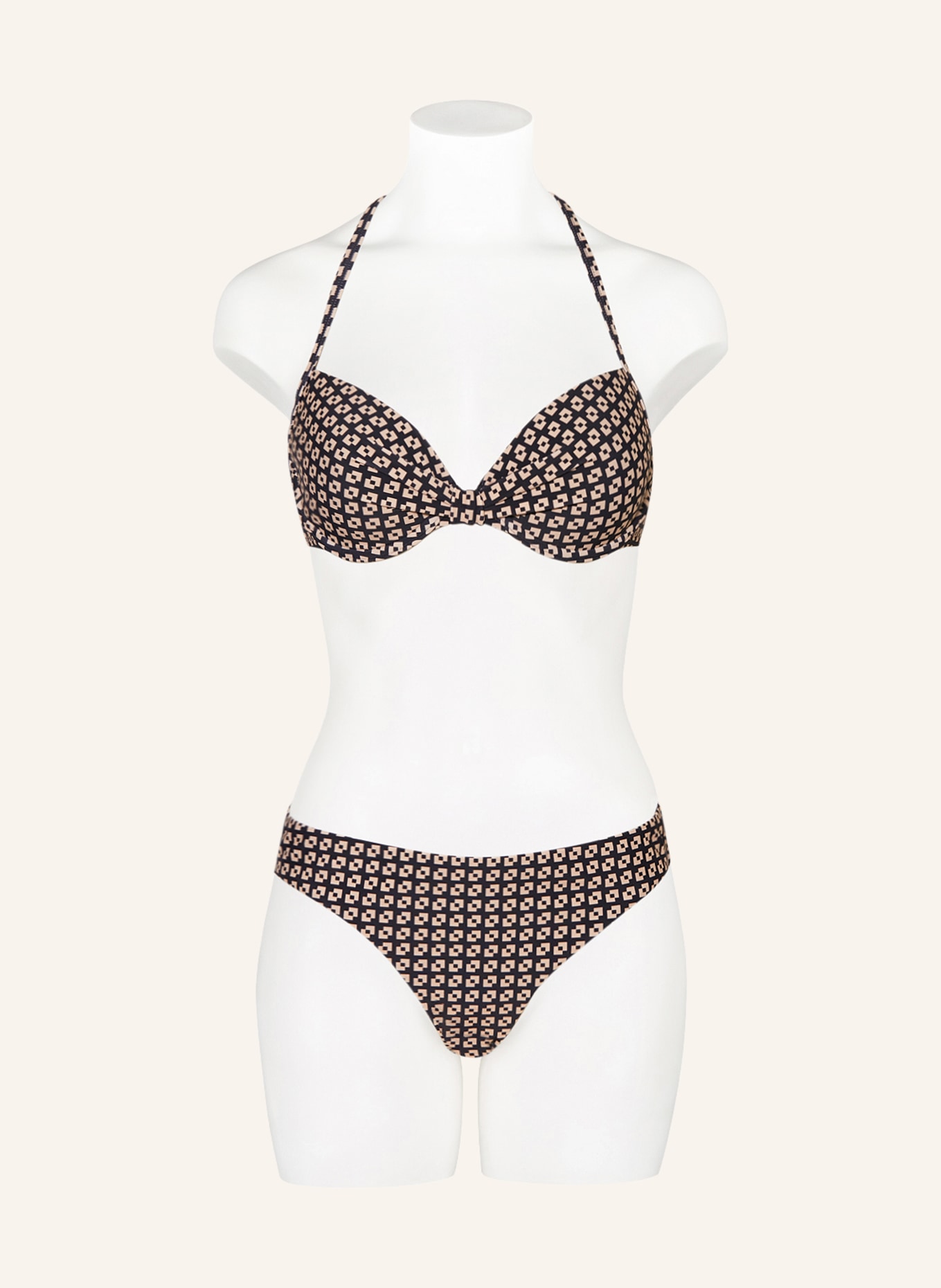 Hot Stuff Push-up bikini top, Color: BLACK/ BEIGE (Image 4)