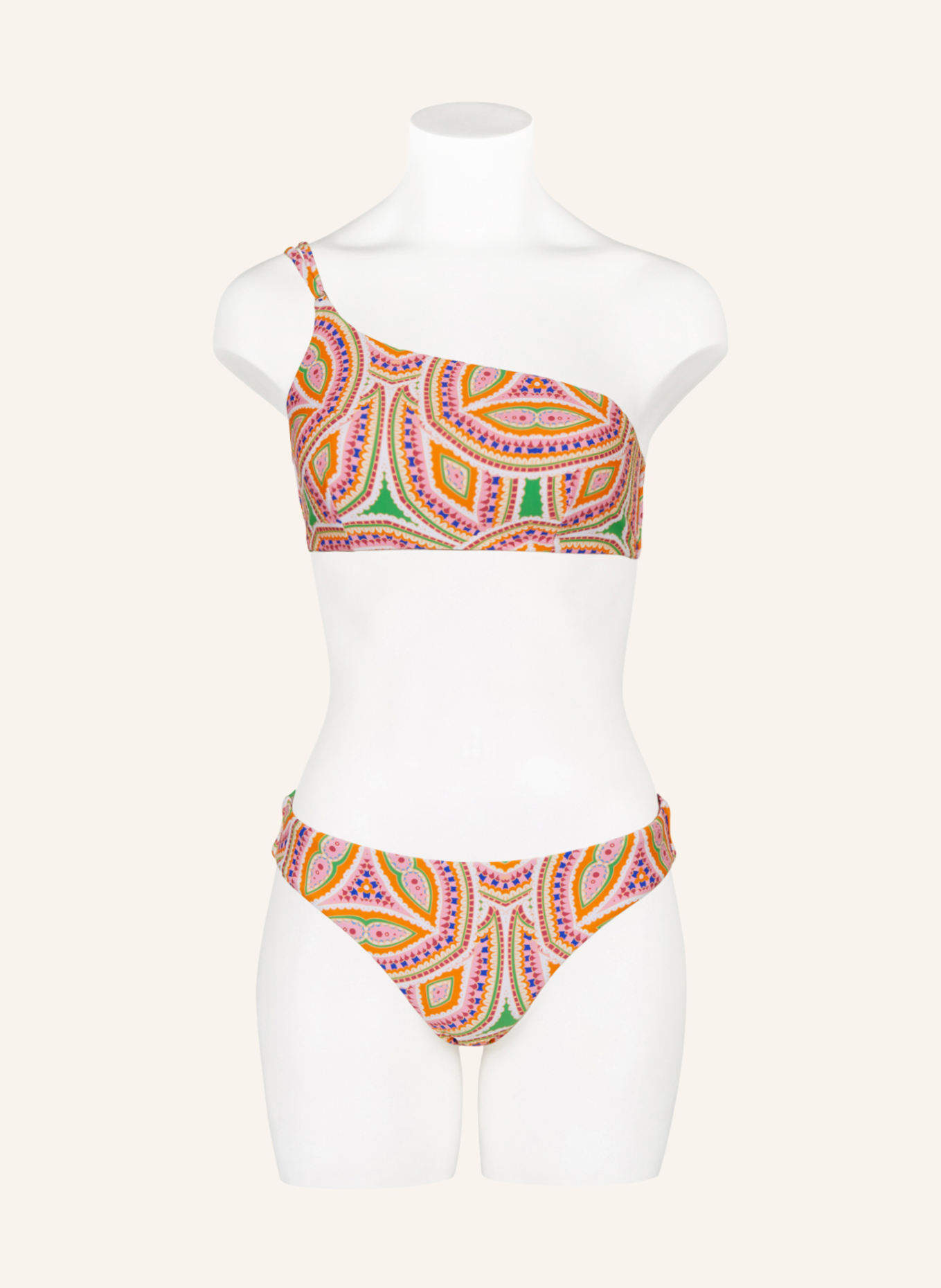 Hot Stuff Bandeau-Bikini-Top, Farbe: ORANGE/ ROSA/ HELLGRÜN (Bild 2)