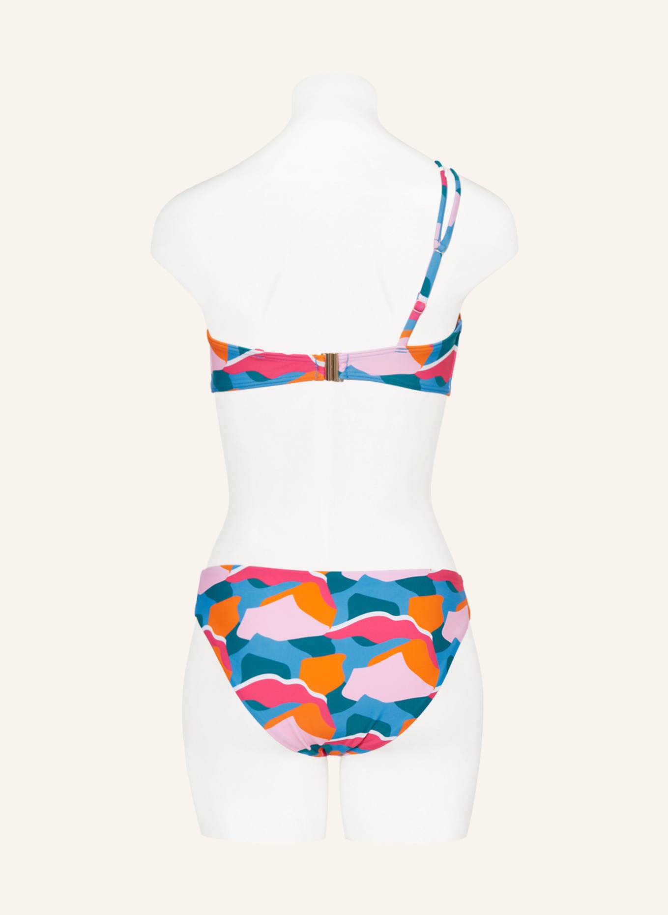Hot Stuff One-shoulder bikini top, Color: LIGHT BLUE/ PINK/ ORANGE (Image 3)