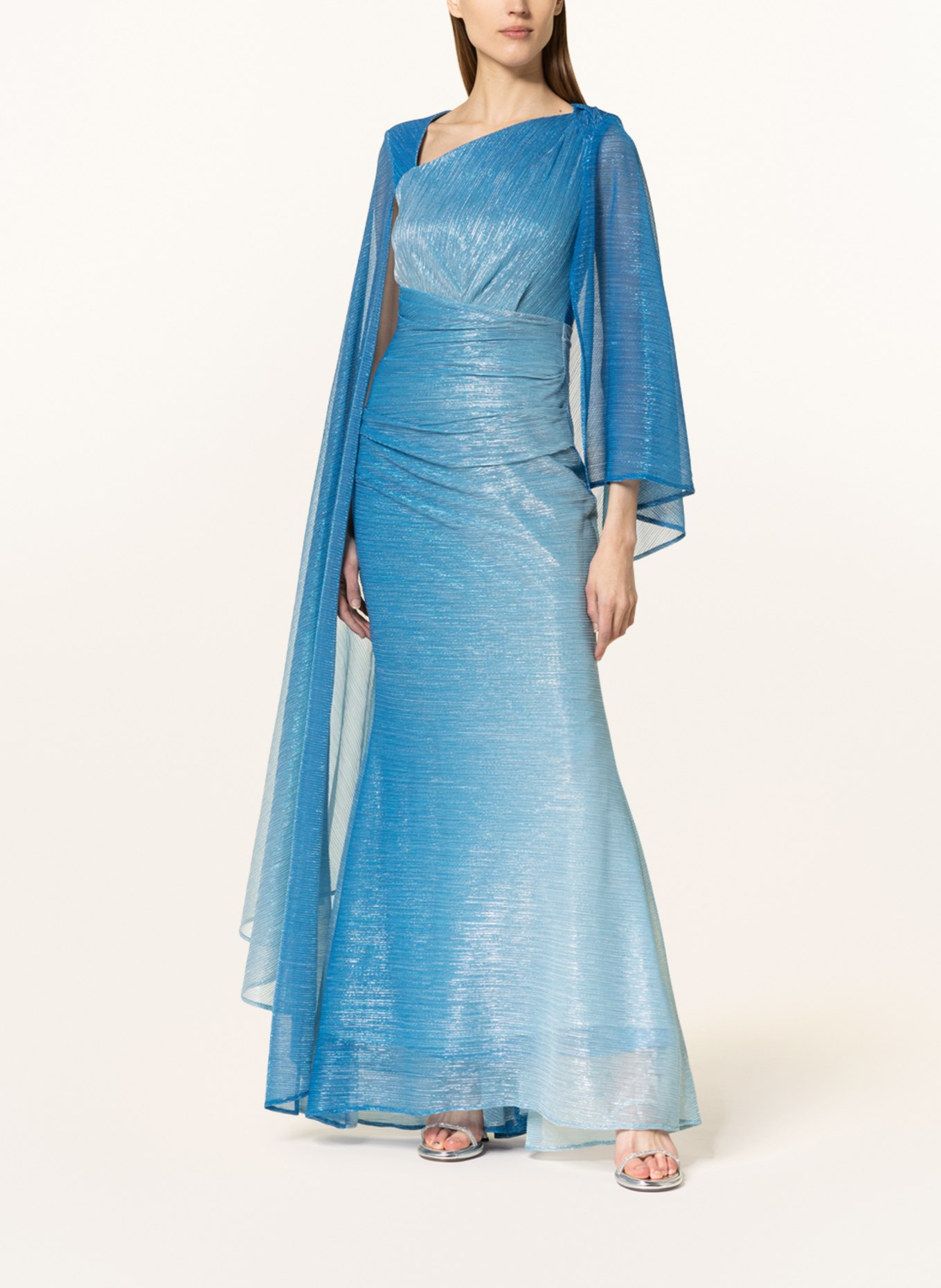 TALBOT RUNHOF Evening dress with glitter thread, Color: LIGHT BLUE/ BLUE (Image 2)