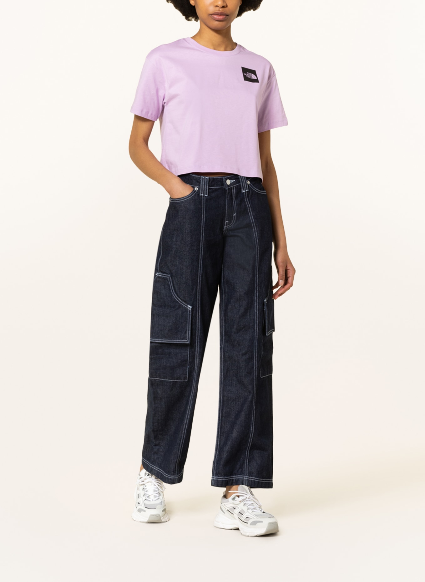 THE NORTH FACE Cropped shirt FINE TEE, Color: LIGHT PURPLE (Image 2)