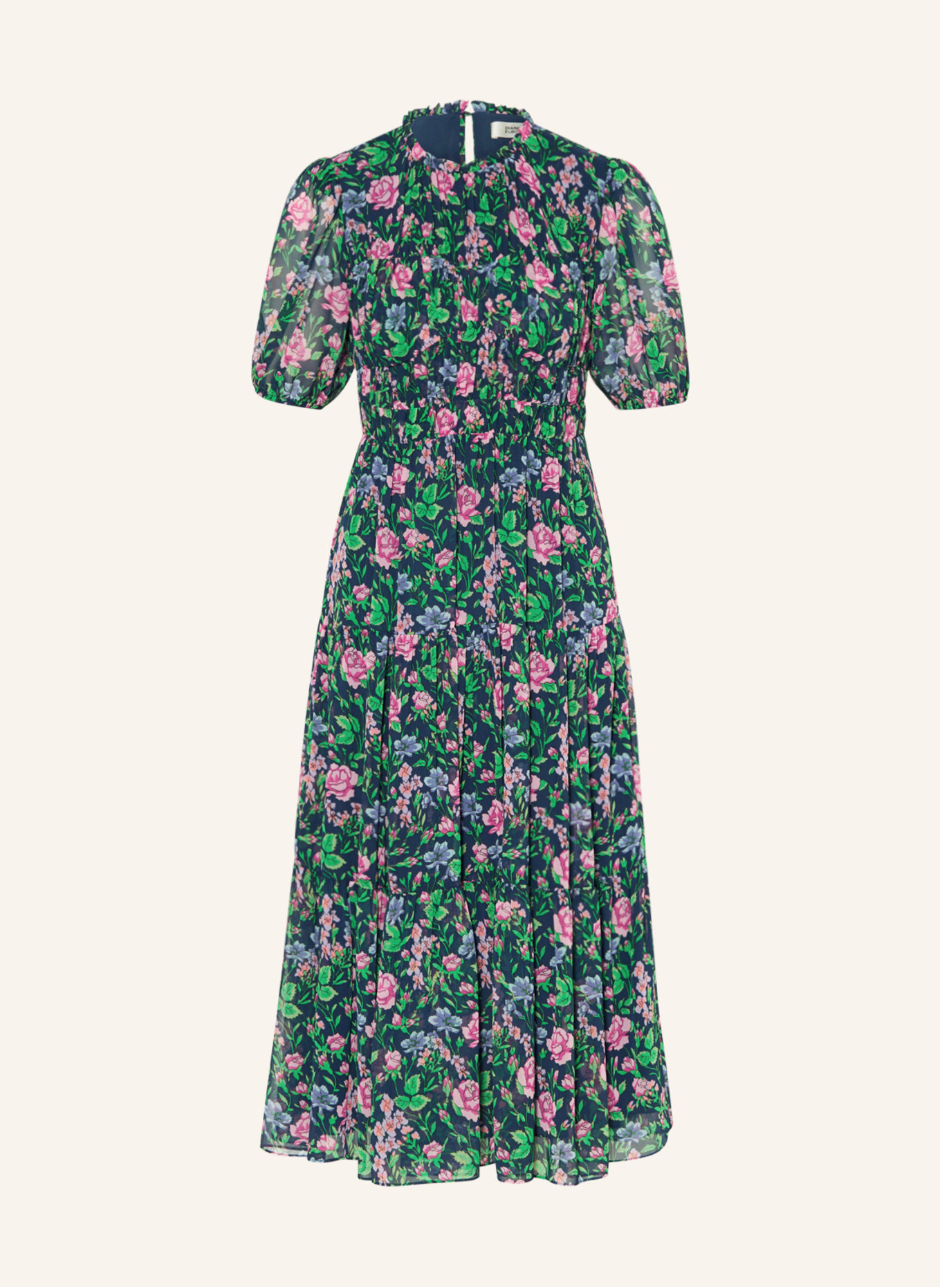 DIANE VON FURSTENBERG Kleid BLOSSOM, Farbe: DUNKELBLAU/ GRÜN/ ROSA (Bild 1)