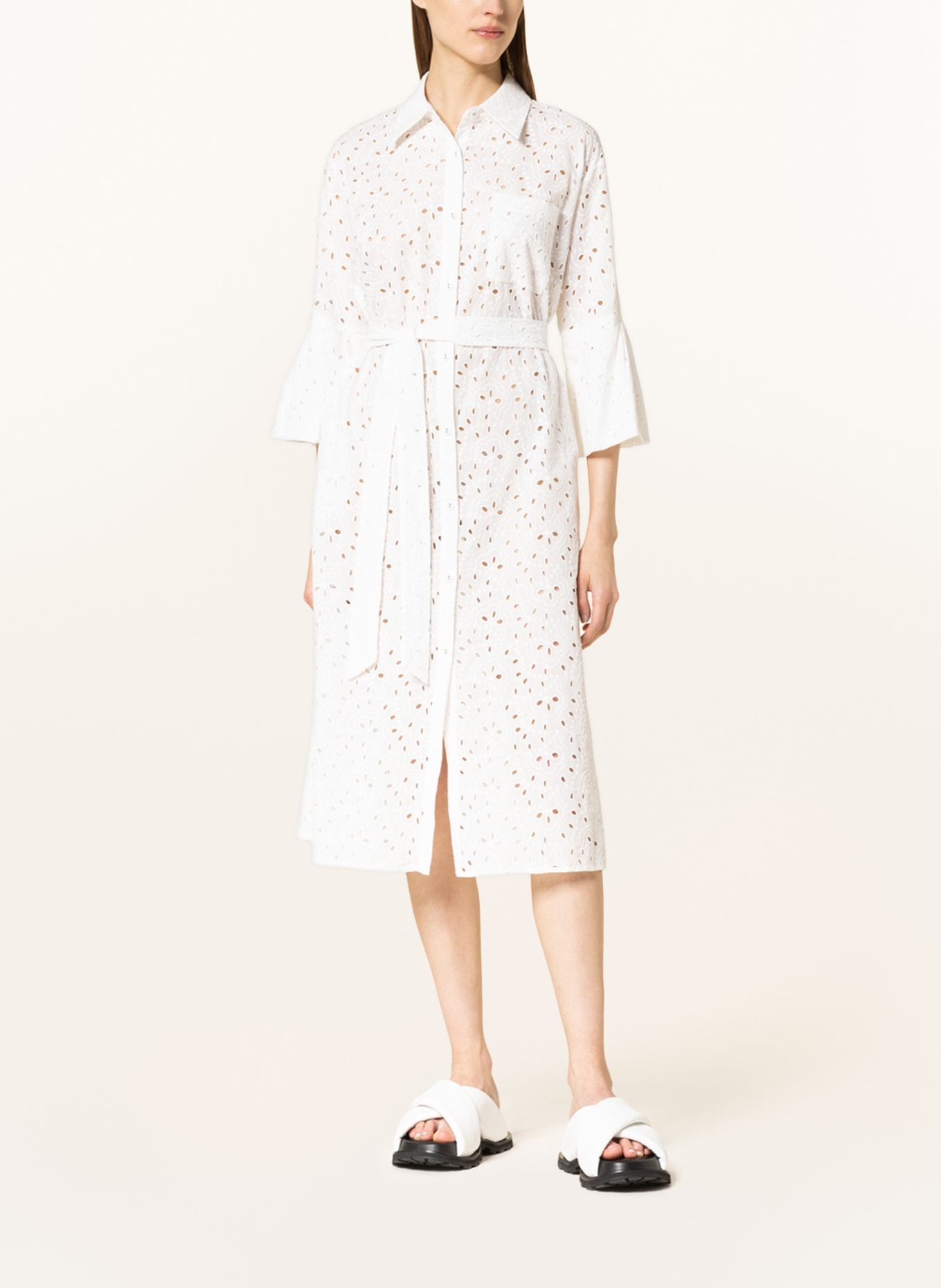 DIANE VON FURSTENBERG Shirt dress LIORA in lace with 3/4 sleeves, Color: WHITE (Image 2)